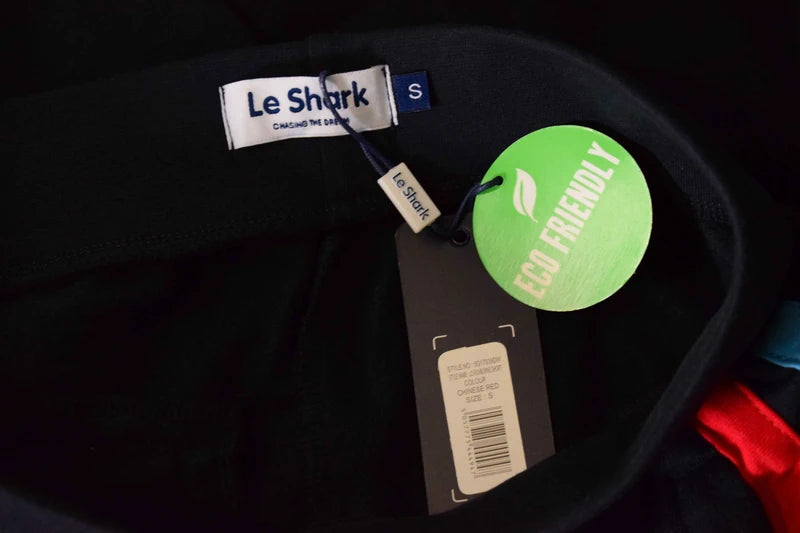 Short Jogging Bleu Marine Le Shark – Bandes Tricolores / Latérales S