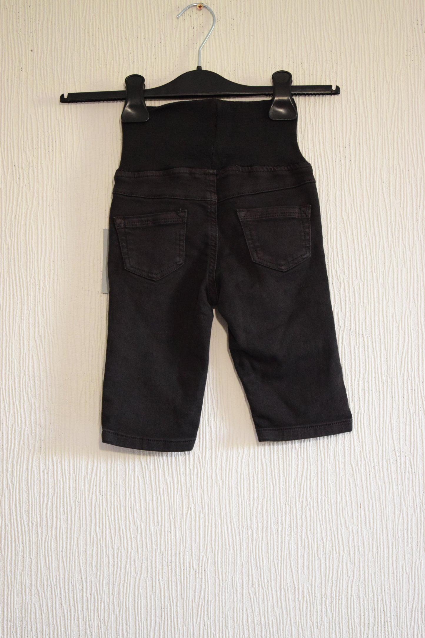 Tregging en denim noir à bandeau évolutif- JACKY Baby 6 à 9 Mois