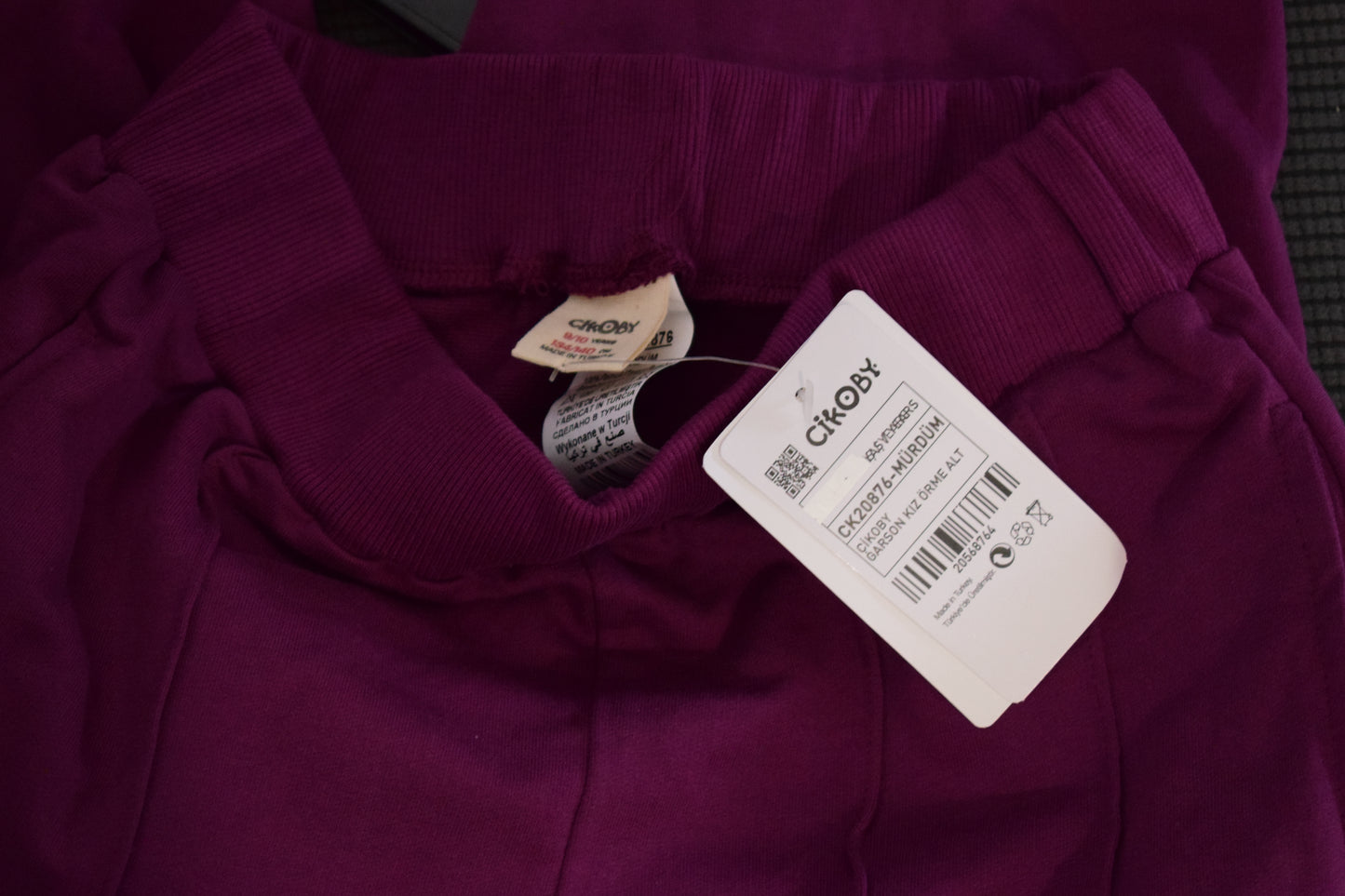 Pantalon de jogging violet prune à coutures surpiquées - Enfant 9 Ans