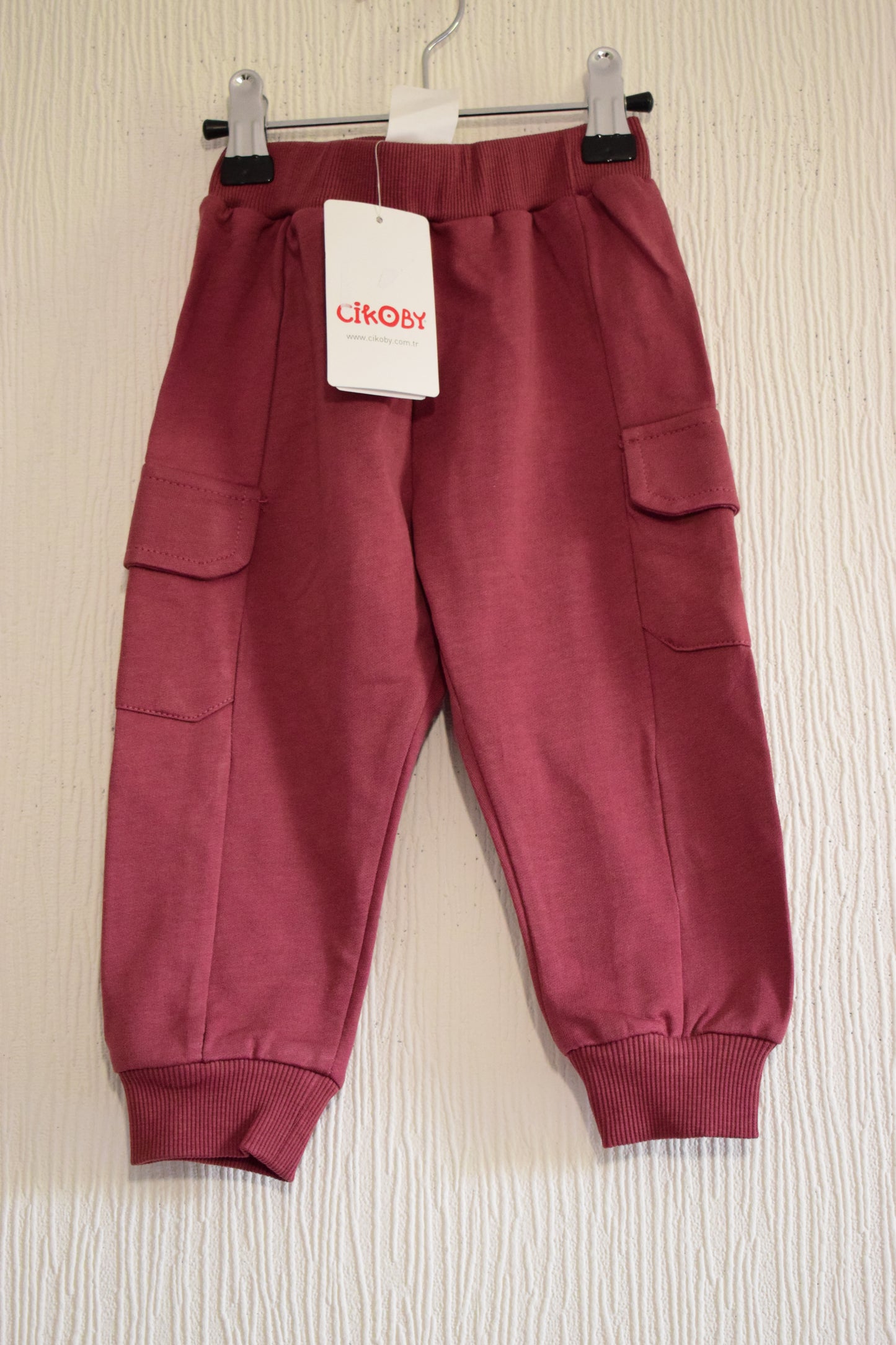 Pantalon de jogging style cargo bordeaux - Enfant 12-18 mois
