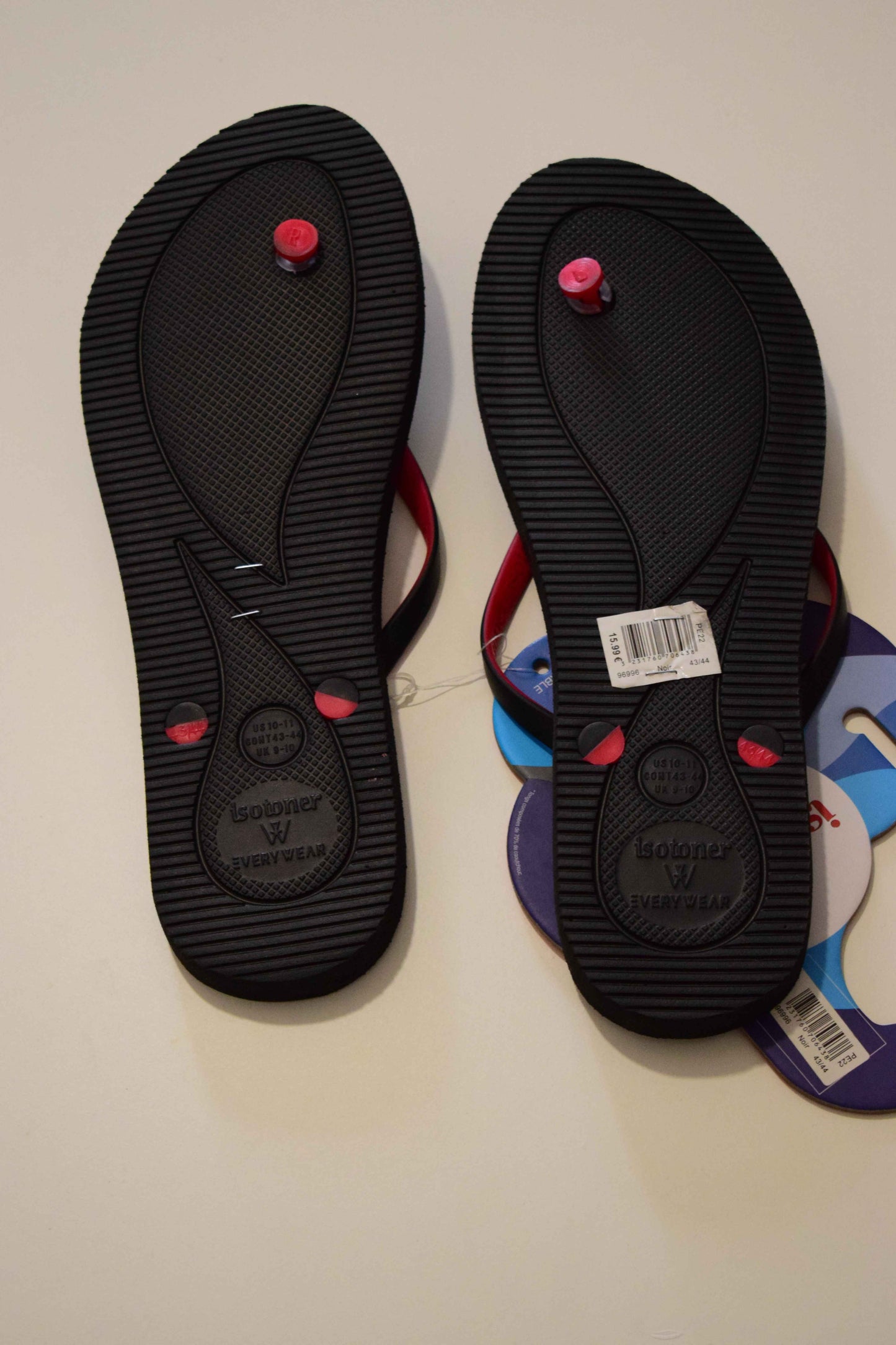 Tongs Isotoner Eclipse Rouge & Noir