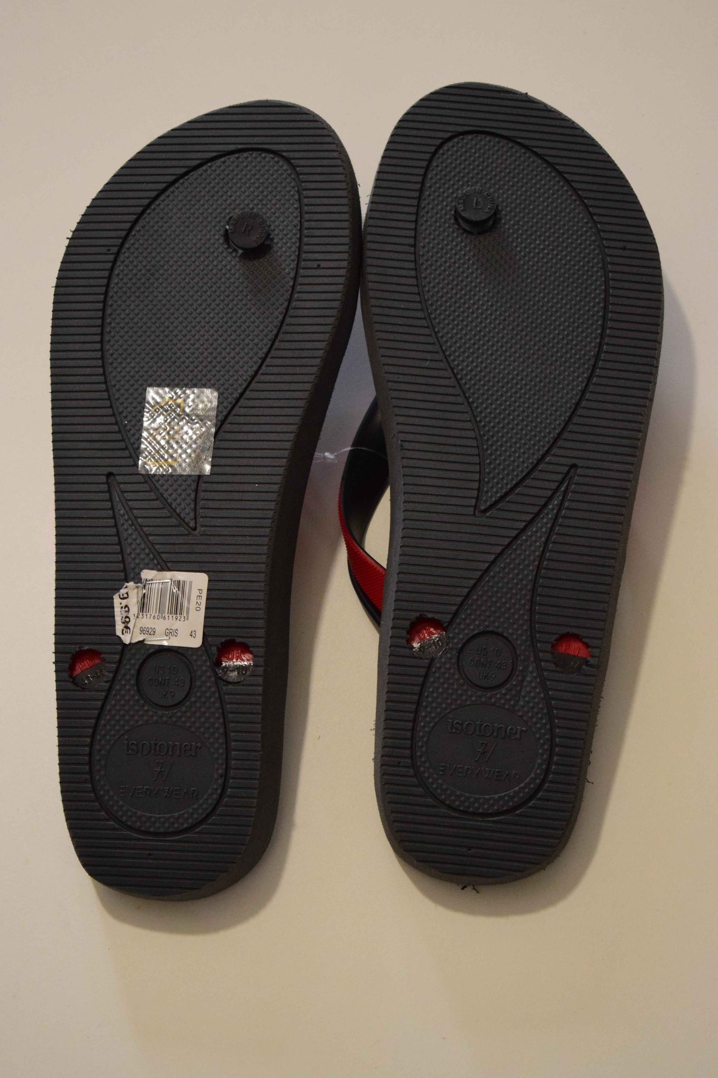 Tongs Isotoner Essential Gris/Noir