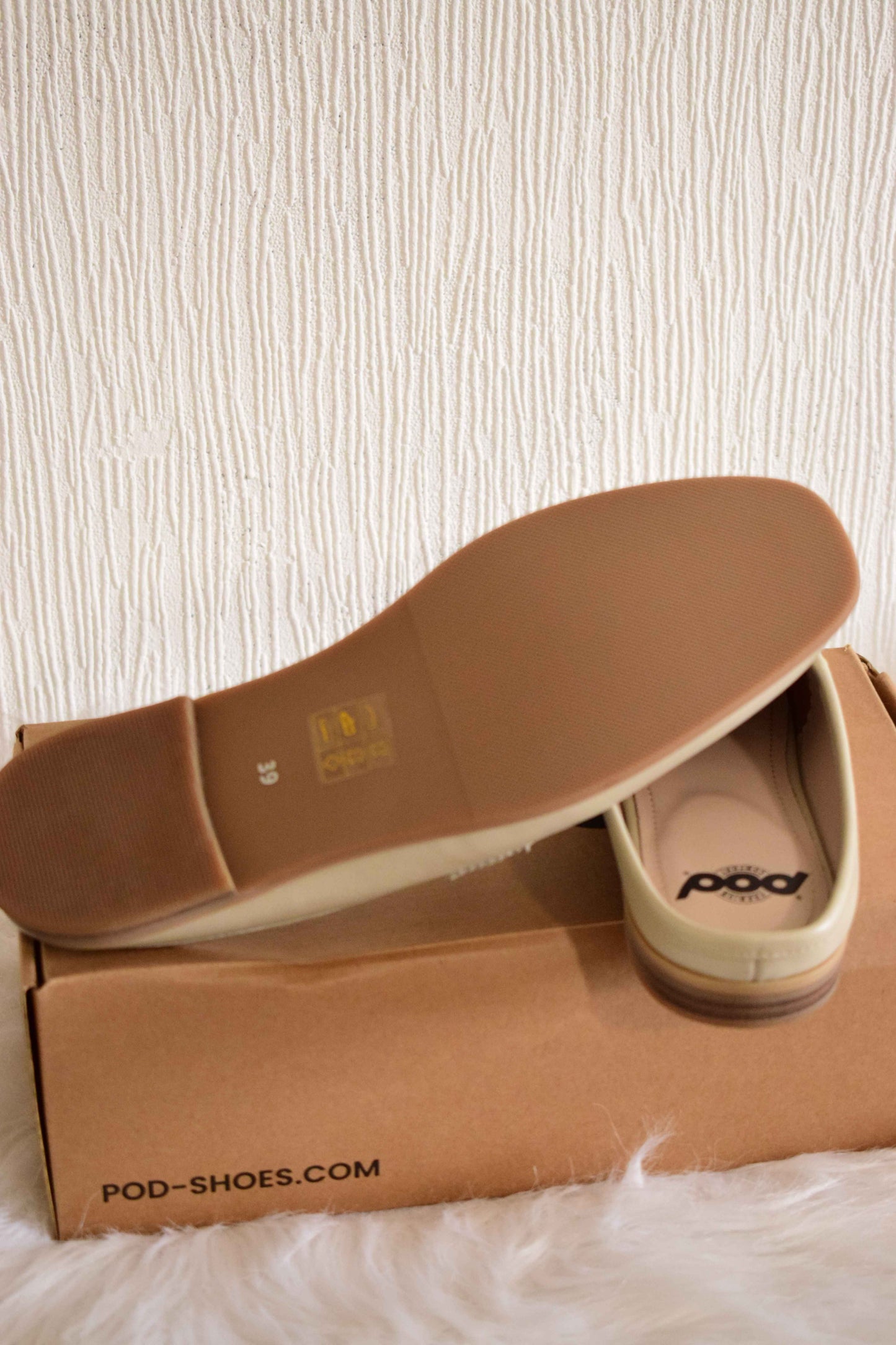 Mules Mocassins Femme en Cuir Nude/Beige – POD Mila 39