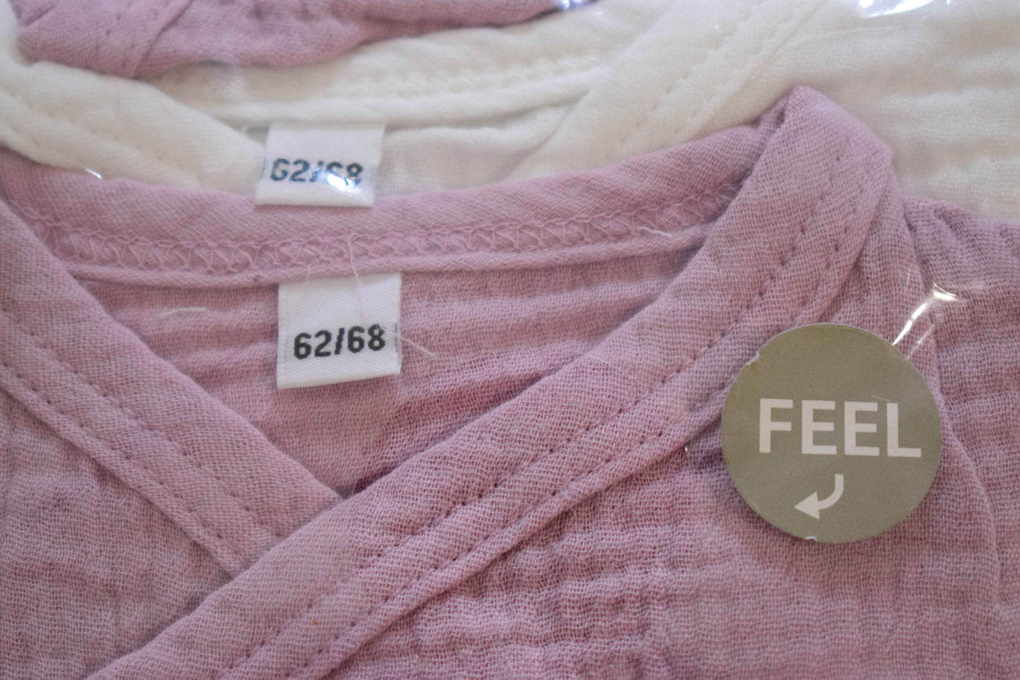 Ensemble de 2 Bodys Bébé en Gaze de Coton – Neuf sous Blister 3-6 mois