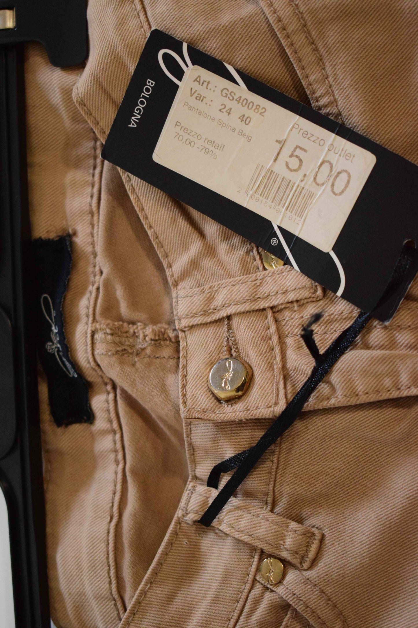 Pantalon slim style jean beige camel 34
