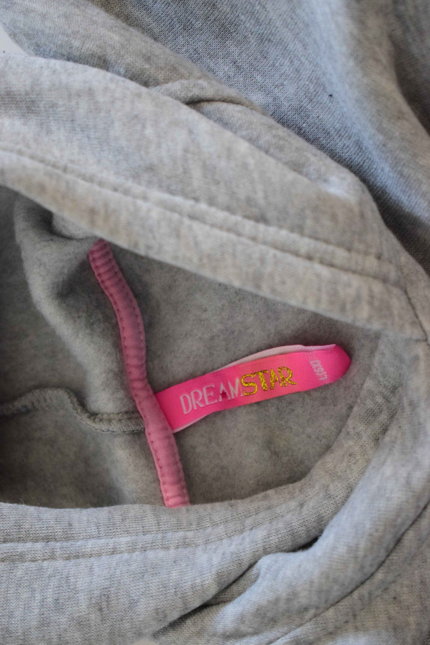 Sweat à capuche bicolore gris et rose avec imprimé "LOVE" pour fille 7 Ans