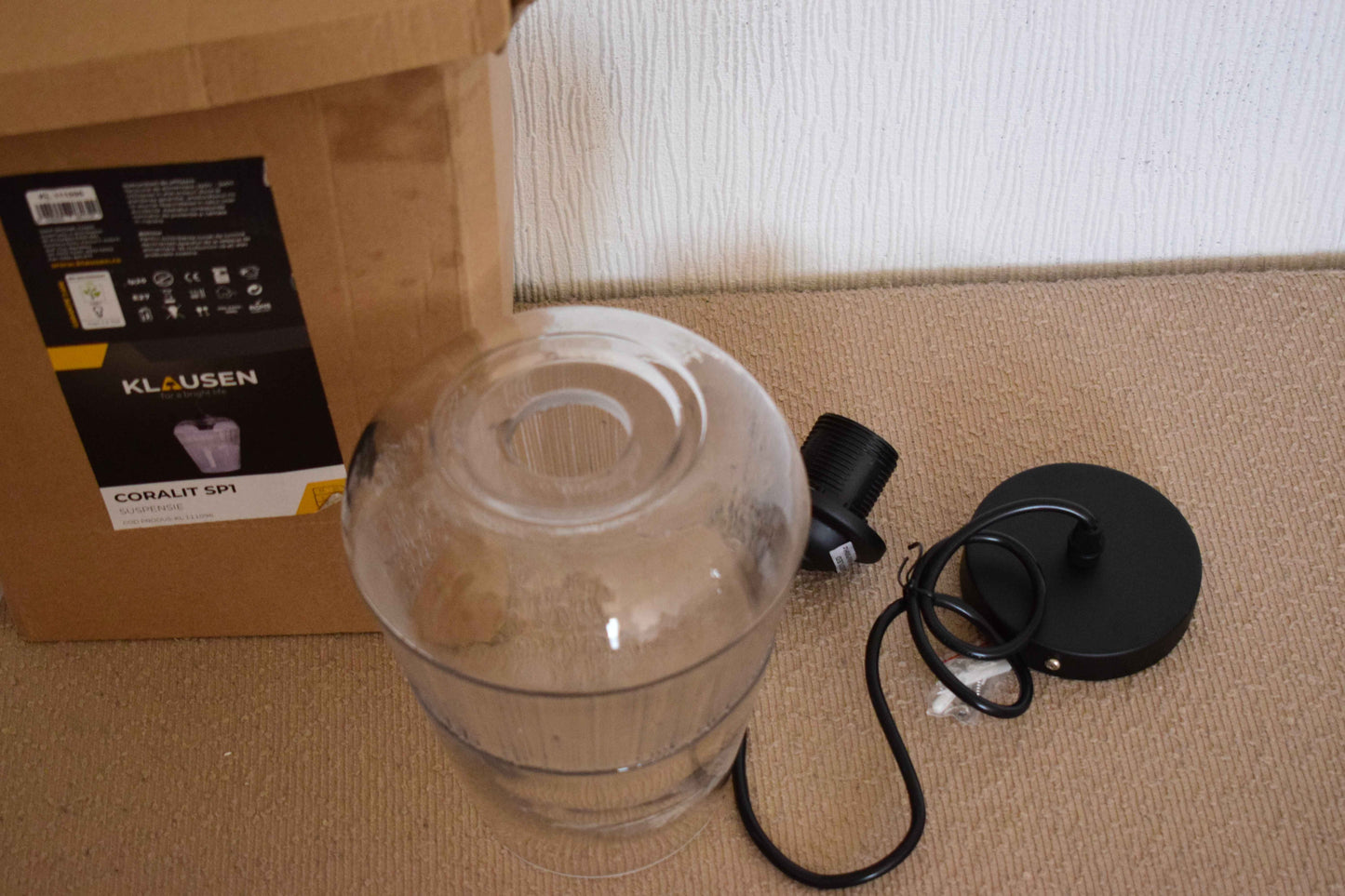 Suspension globe verre transparent – Klausen Coralit SP1