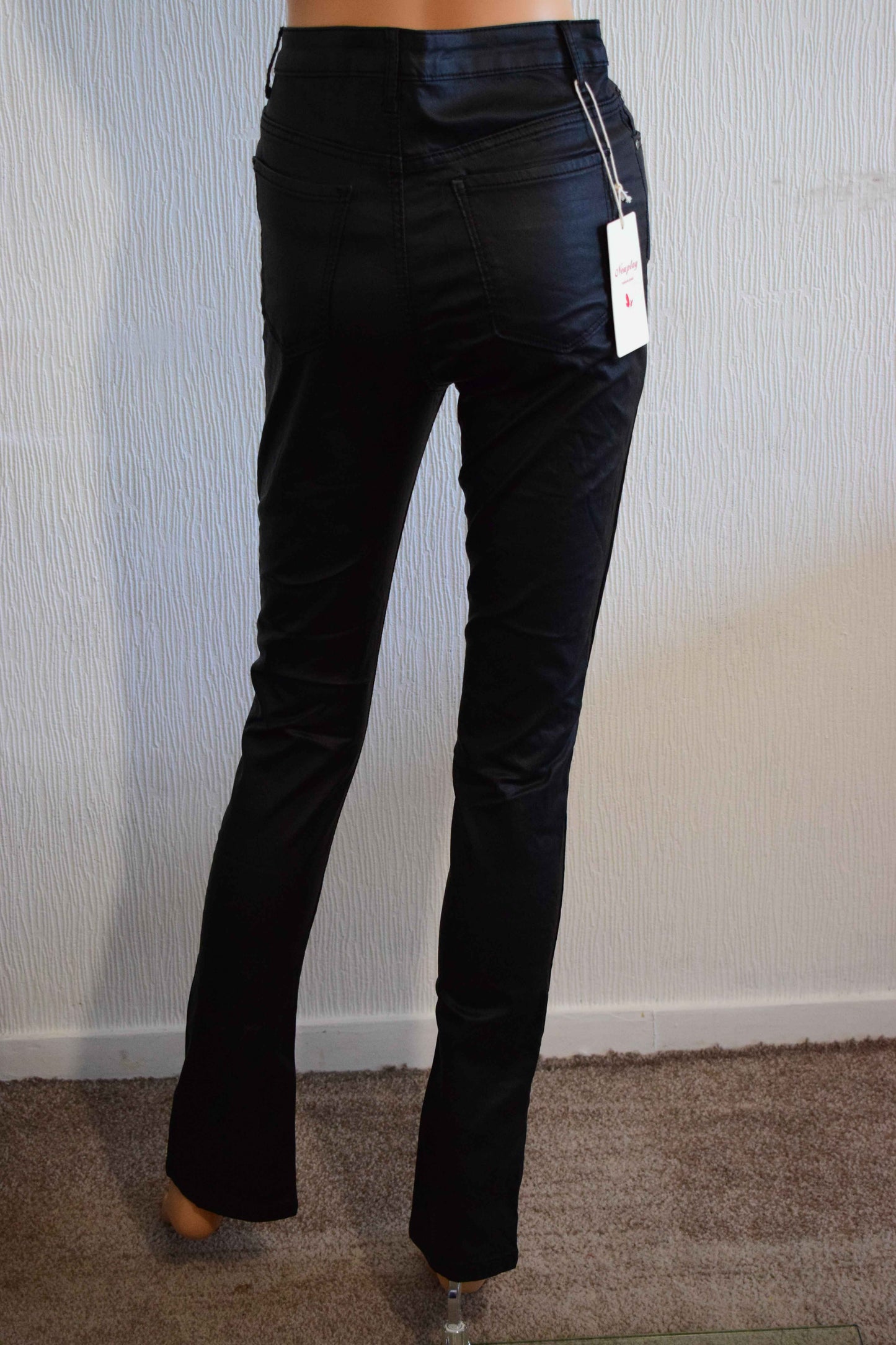Pantalon Enduit Taille Haute Fentes Bas 40