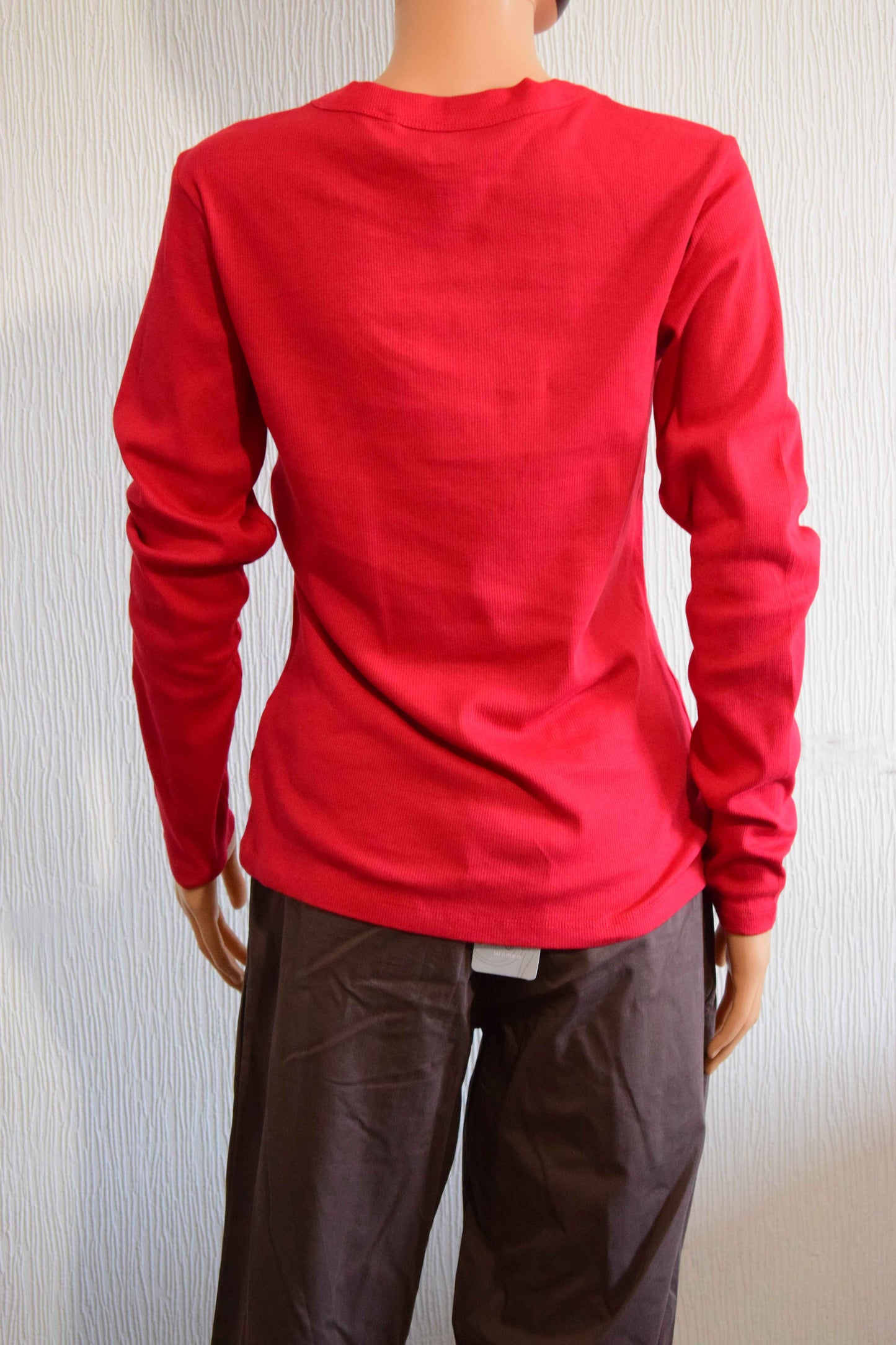 T-Shirt Manches Longues Rouge Uni