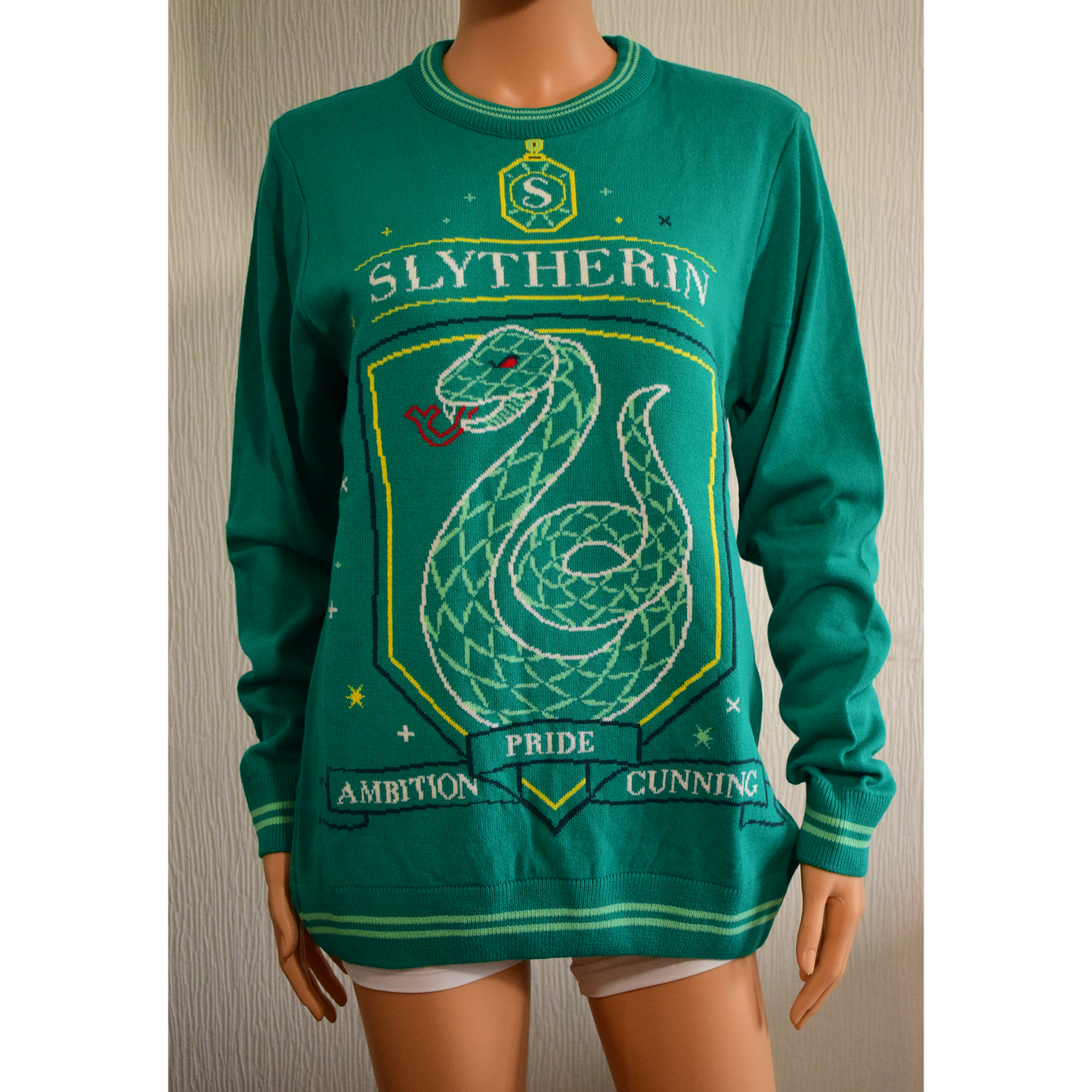 Pull homme & femme Harry Potter – Serpentard / Slytherin – Vert – Taille S