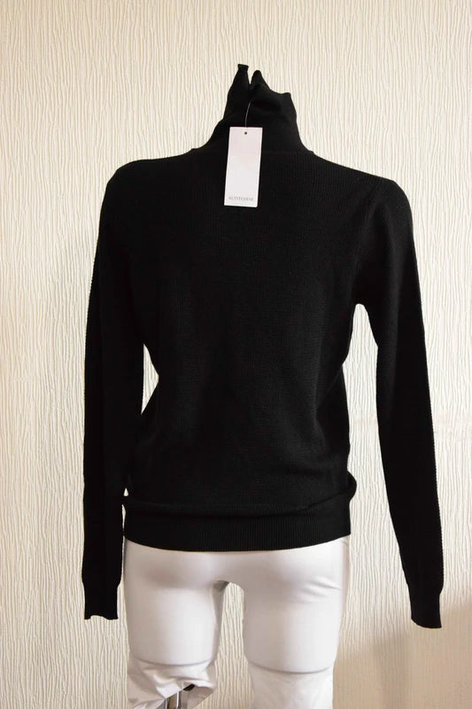 Pull col roulé noir M