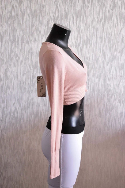 Femme Cardigan Court Gilet c.m.p55 rose S