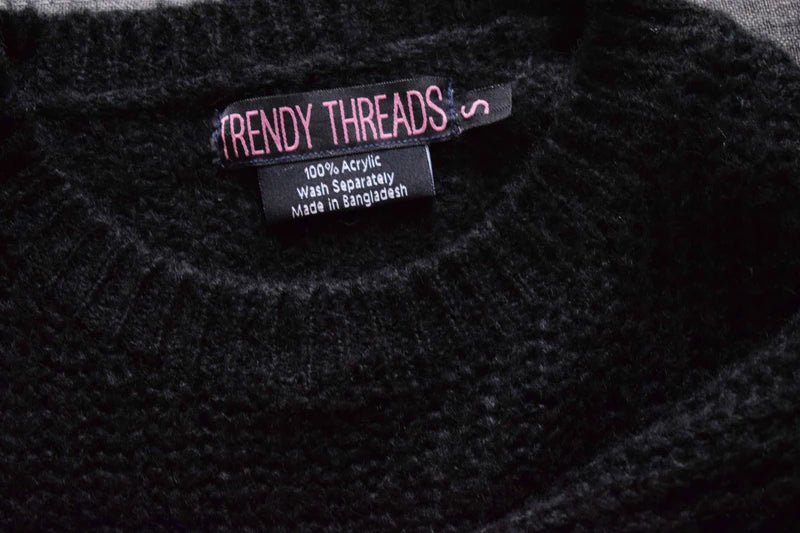 Pull femme noir trendy threads S