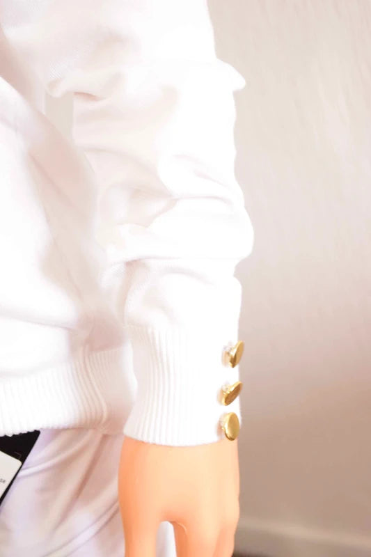 Pull femme col v Amara Reya blanc