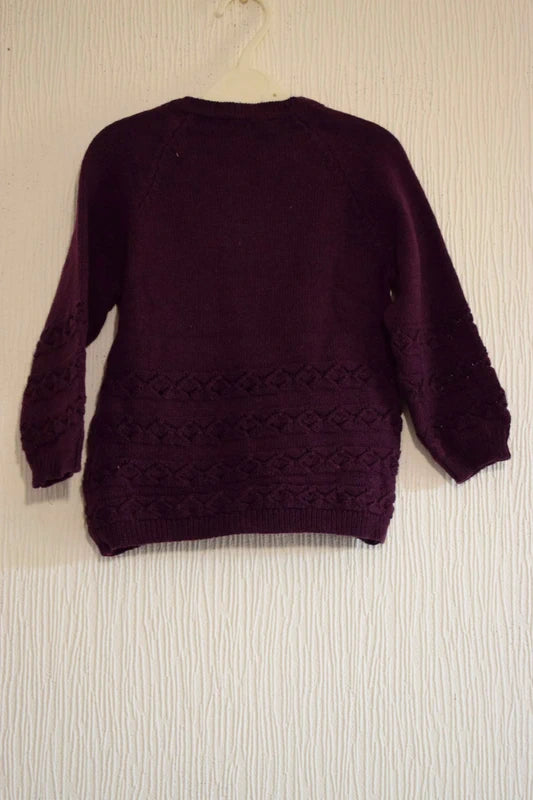 Cardigan boutonné bordeaux en maille texturée 18 - 24 Mois