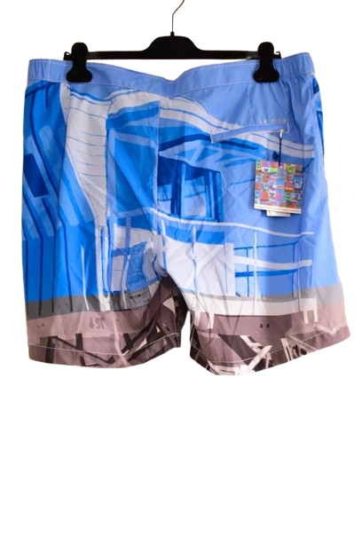 Short de Bain Homme Bleu à Motif Photographique Architectural Urbain Le club XXL
