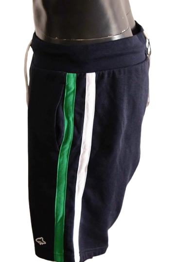 Short de Jogging Le Shark Homme - Bleu Marine avec Bande Latérale Verte