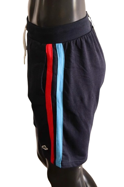 Short Jogging Bleu Marine Le Shark – Bandes Tricolores / Latérales S