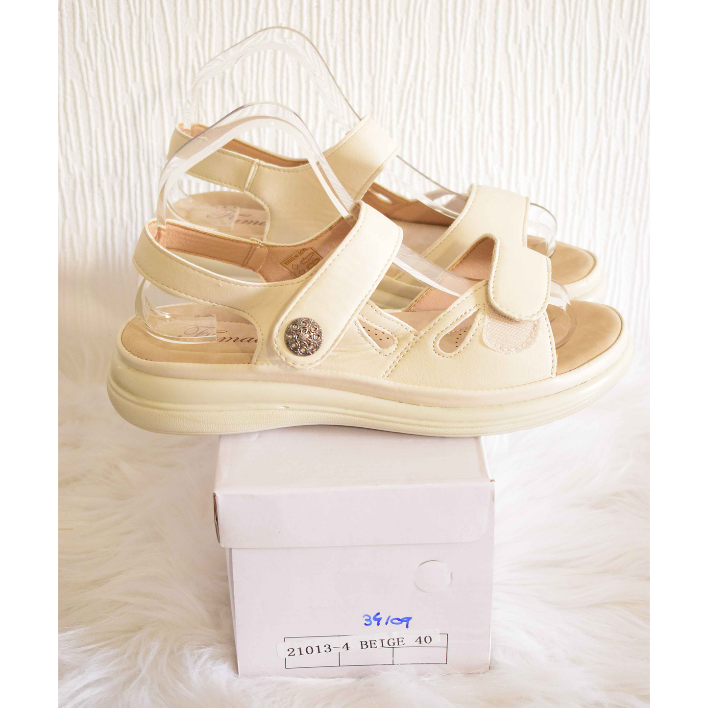 Sandales Confort Ajustables Beige / Crème Fumai 40