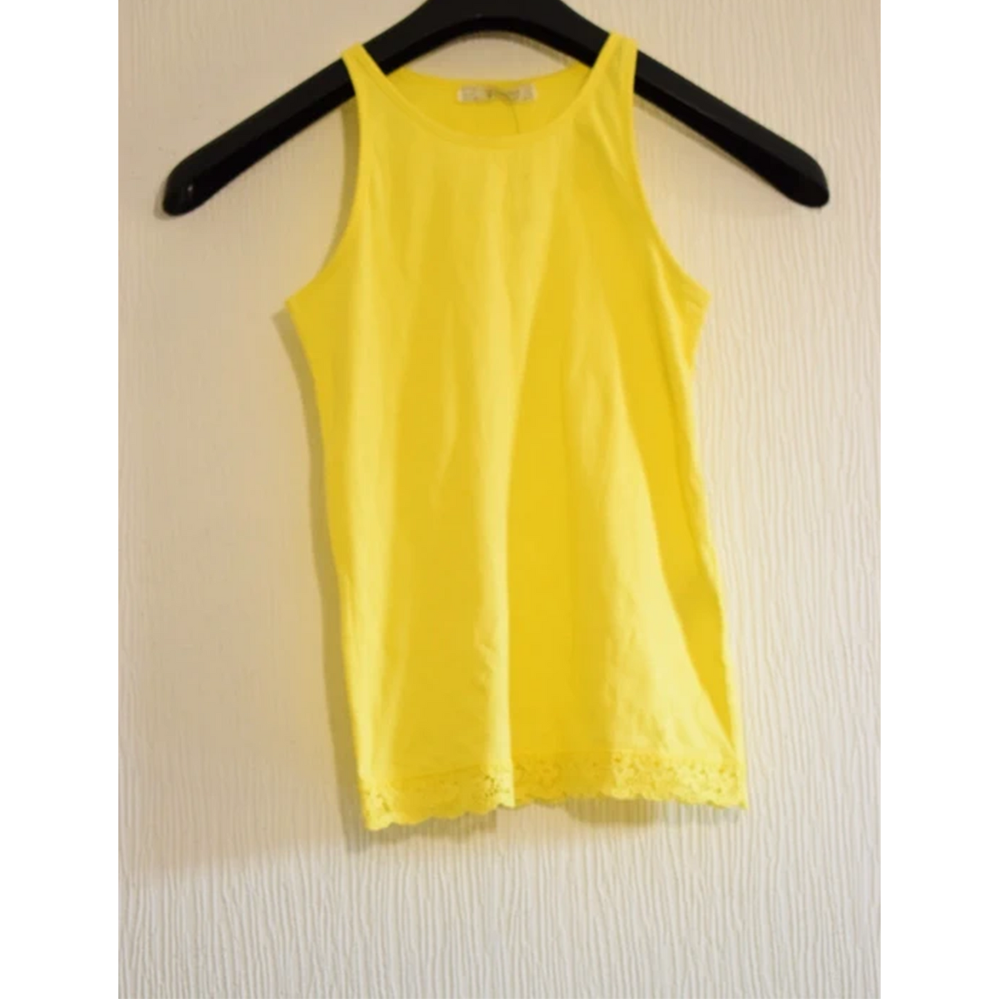 Débardeur Jaune Soleil avec Finition Dentelle 12-13 Ans