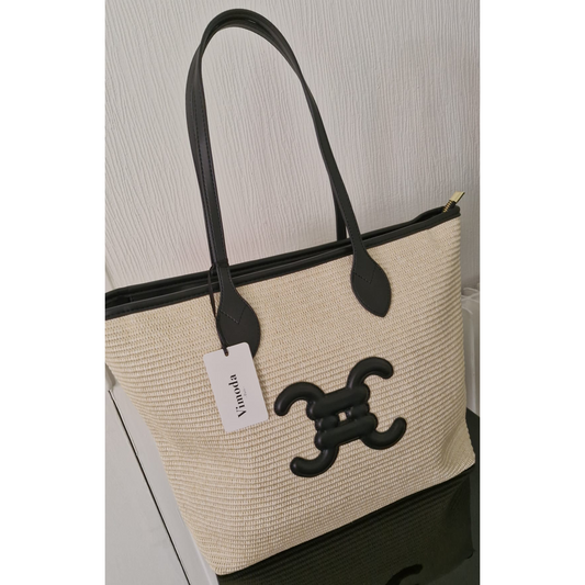 Sac porté main ou épaules logo double C cuir