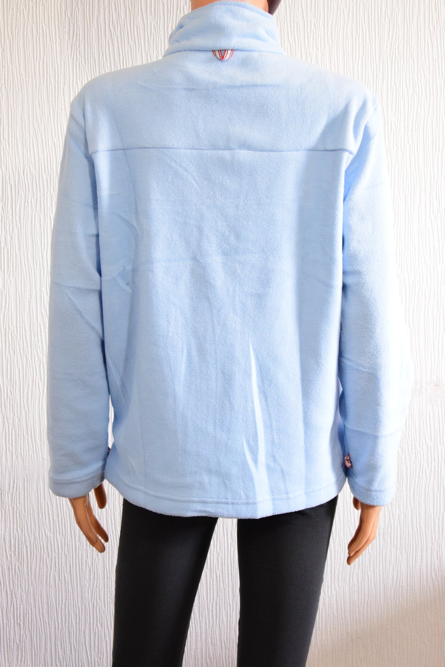 Veste polaire zippée bleu ciel à col montant