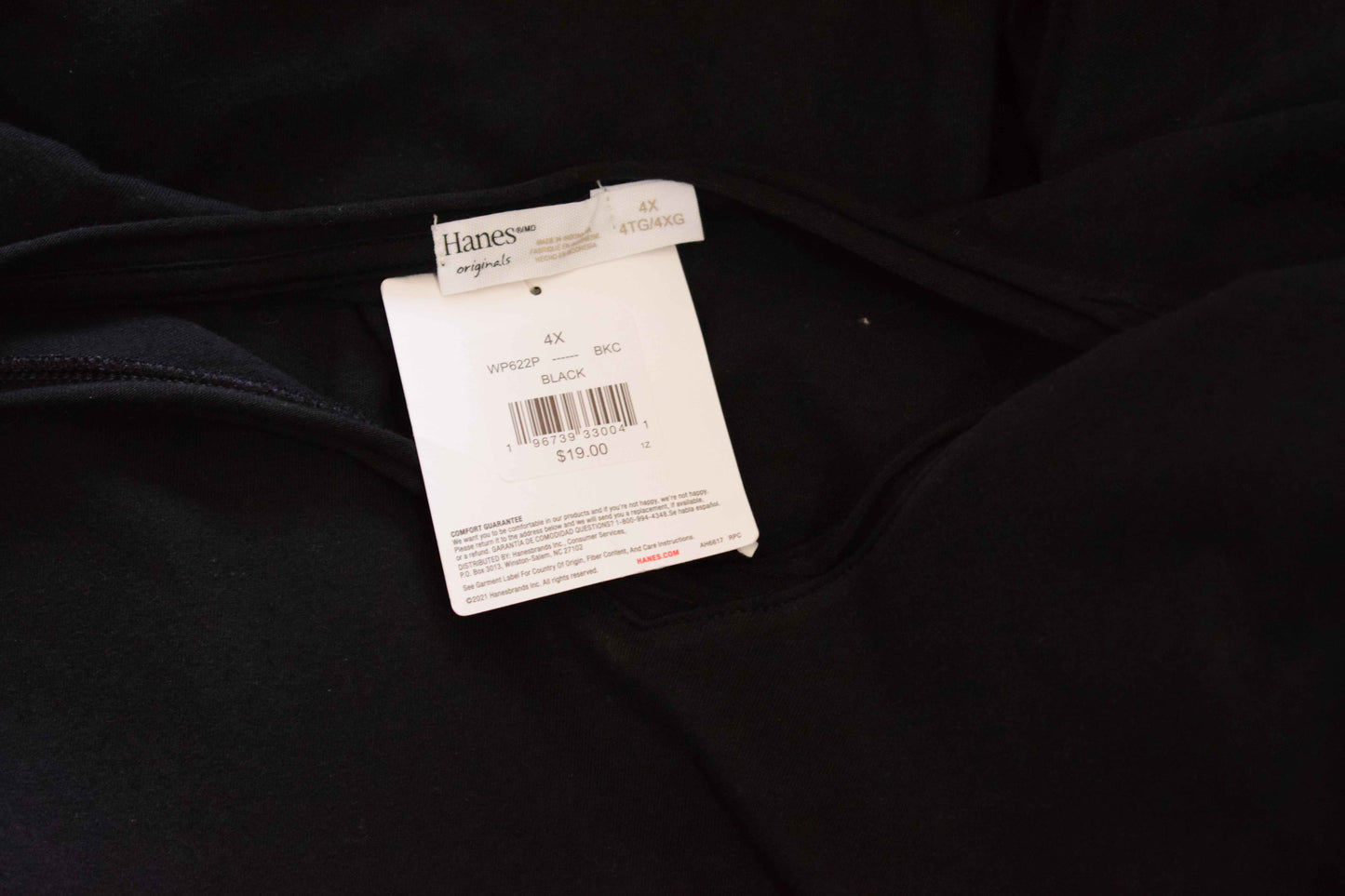 T-shirt long surdimensionné noir à col en V 4XL