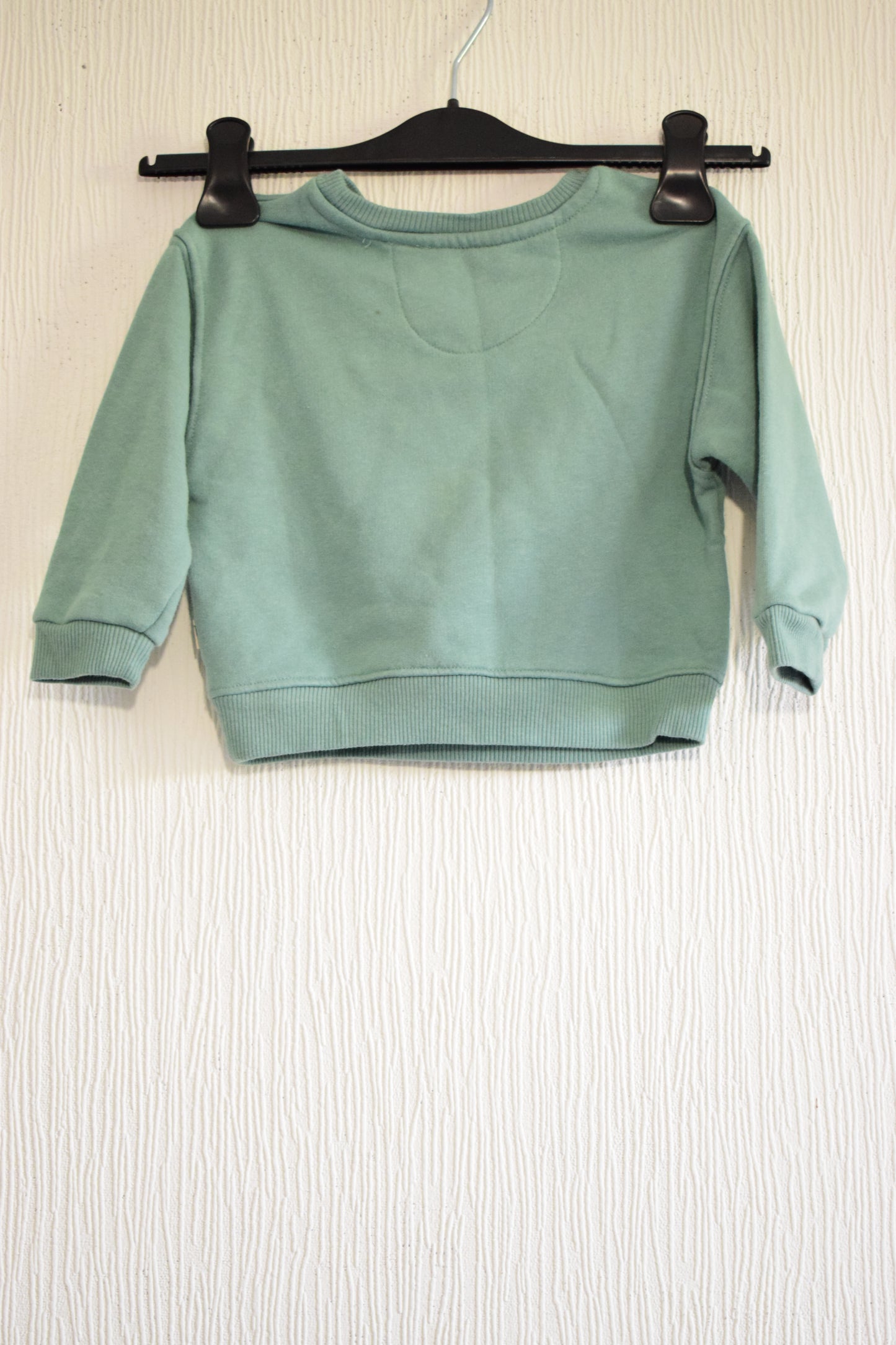 Sweat-shirt en molleton vert d'eau imprimé "HAPPY" - Enfant 24 Mois