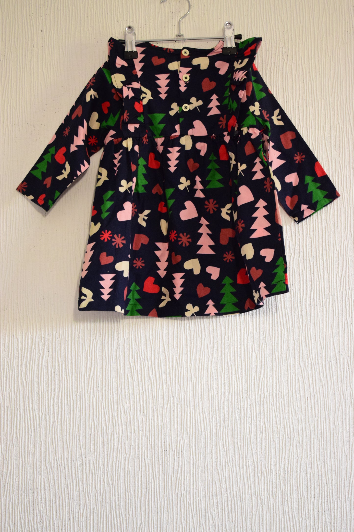 Robe manches longues imprimée à volants - Enfant