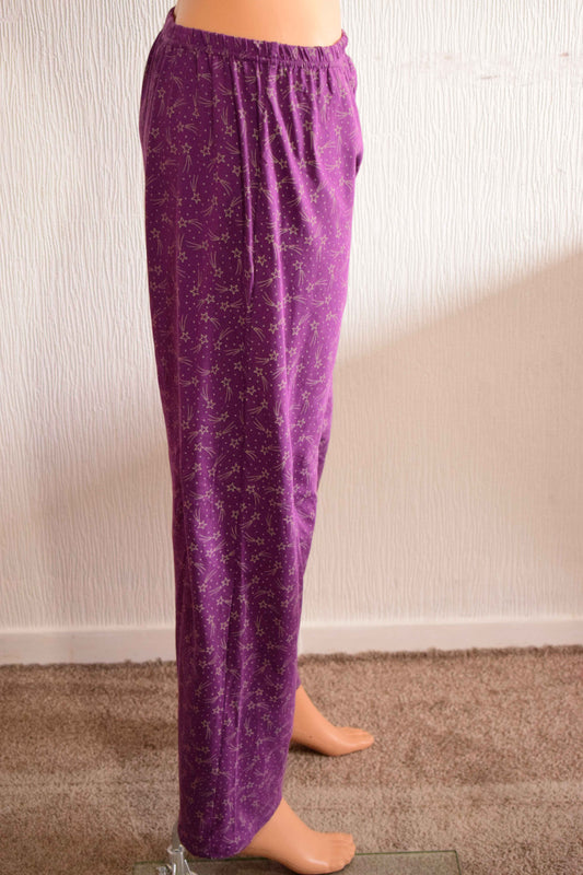 Bas de pyjama violet à motifs étoiles 44