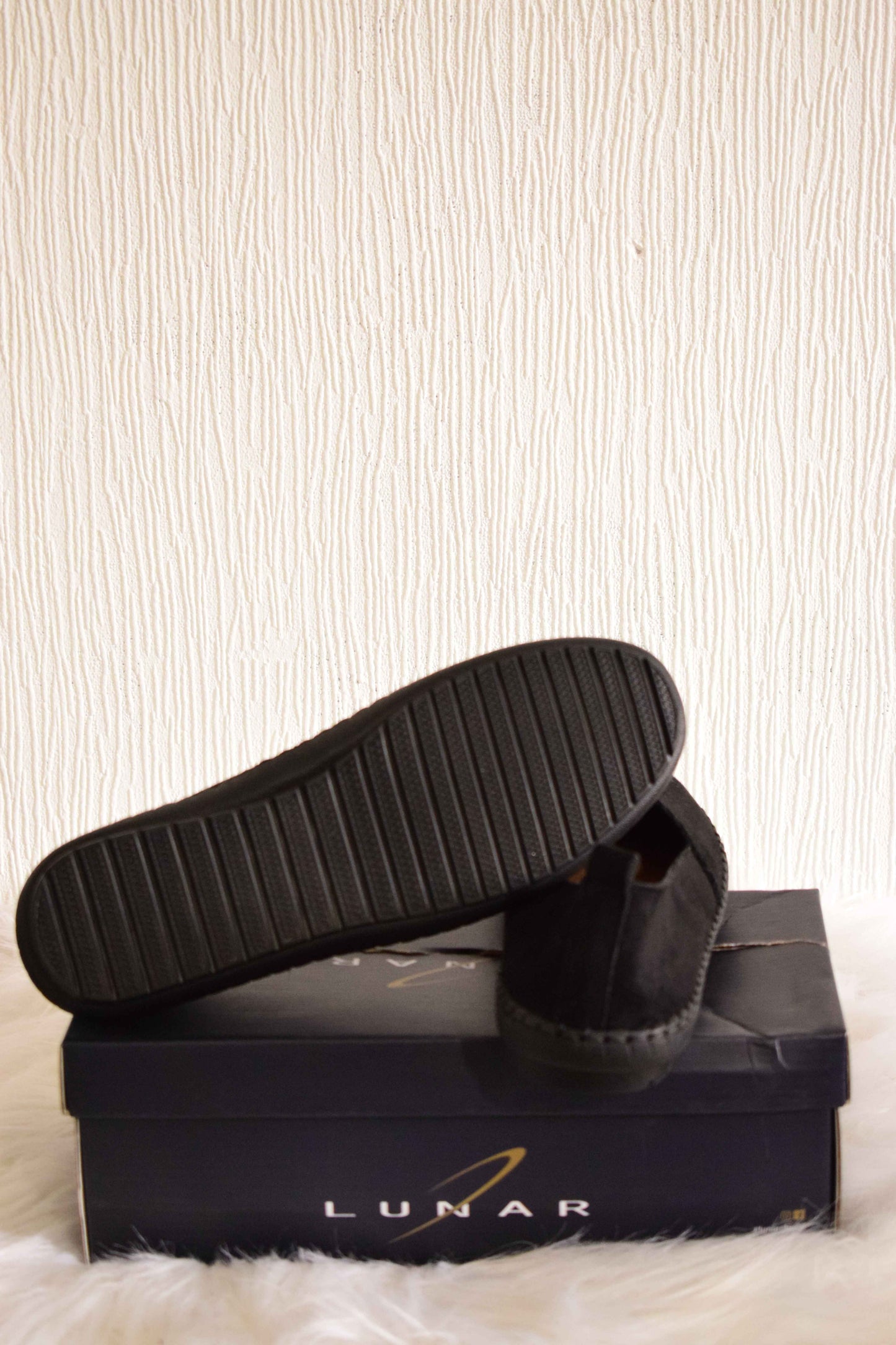 Mocassins Souples Intégralement Noirs Effet Daim – Lunar Bliss 38