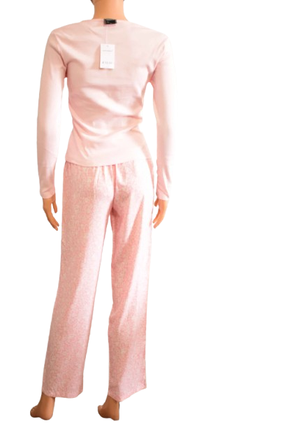 Ensemble de pyjama Oronero rose pâle à manches longues et motif floral