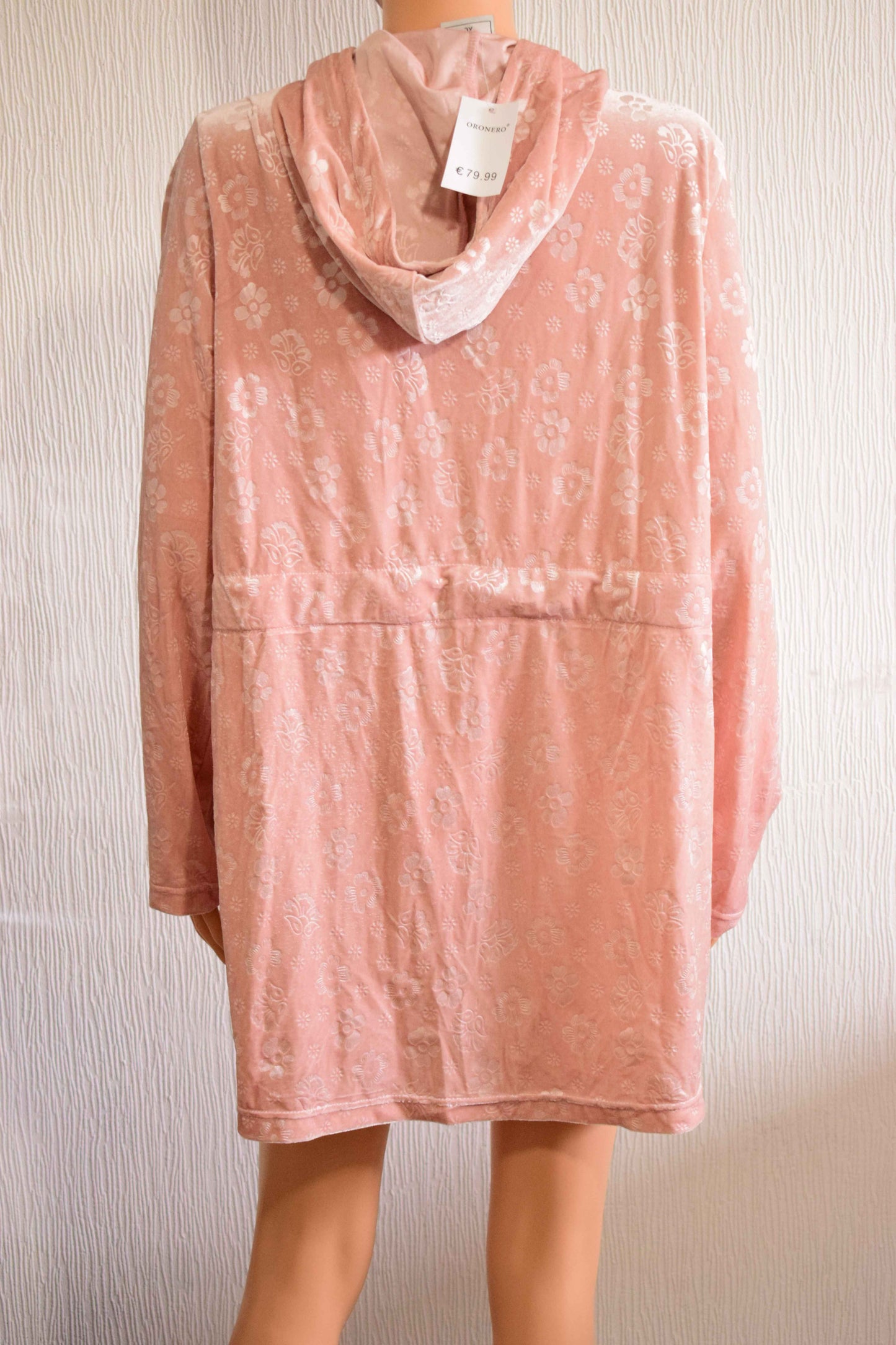 Tunique Loungewear Zippée en Velours Frappé Oronero