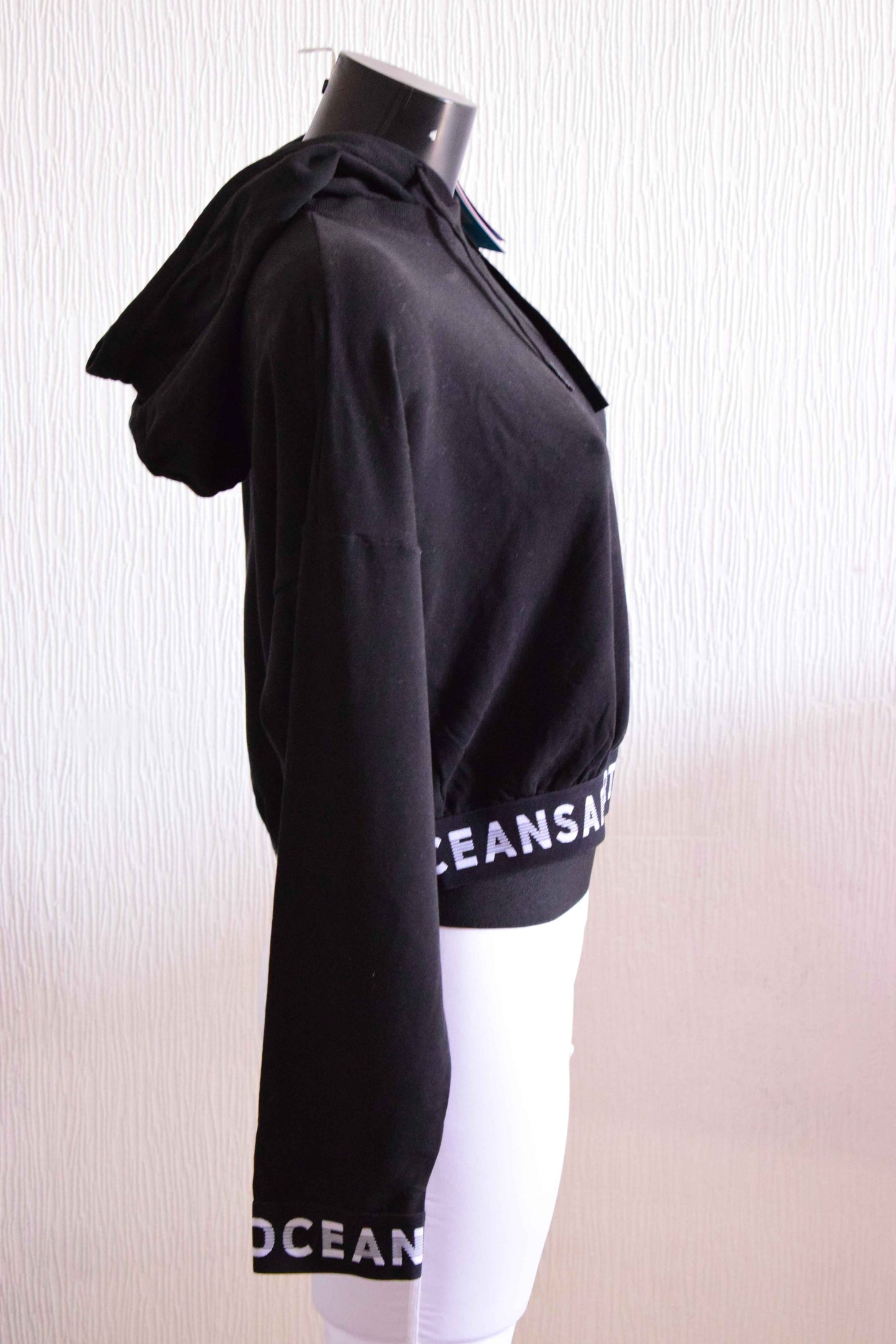 Sweat à Capuche Court Noir - Ocean’s Apart S