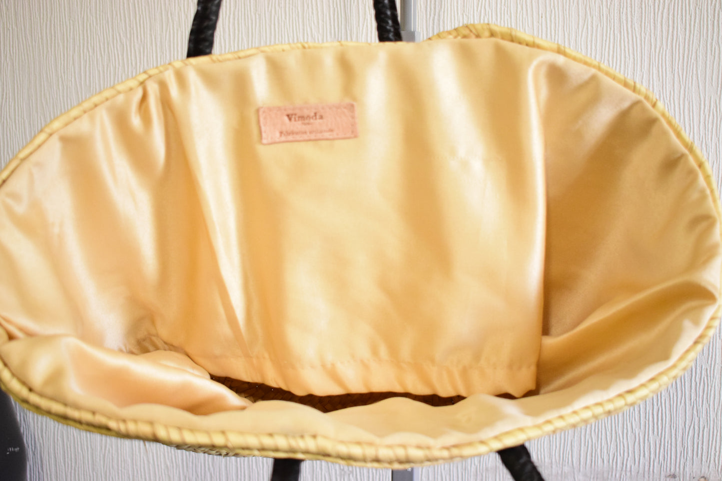 Sac Cabas en Paille double C Tressée à Anses & Logo Cuir