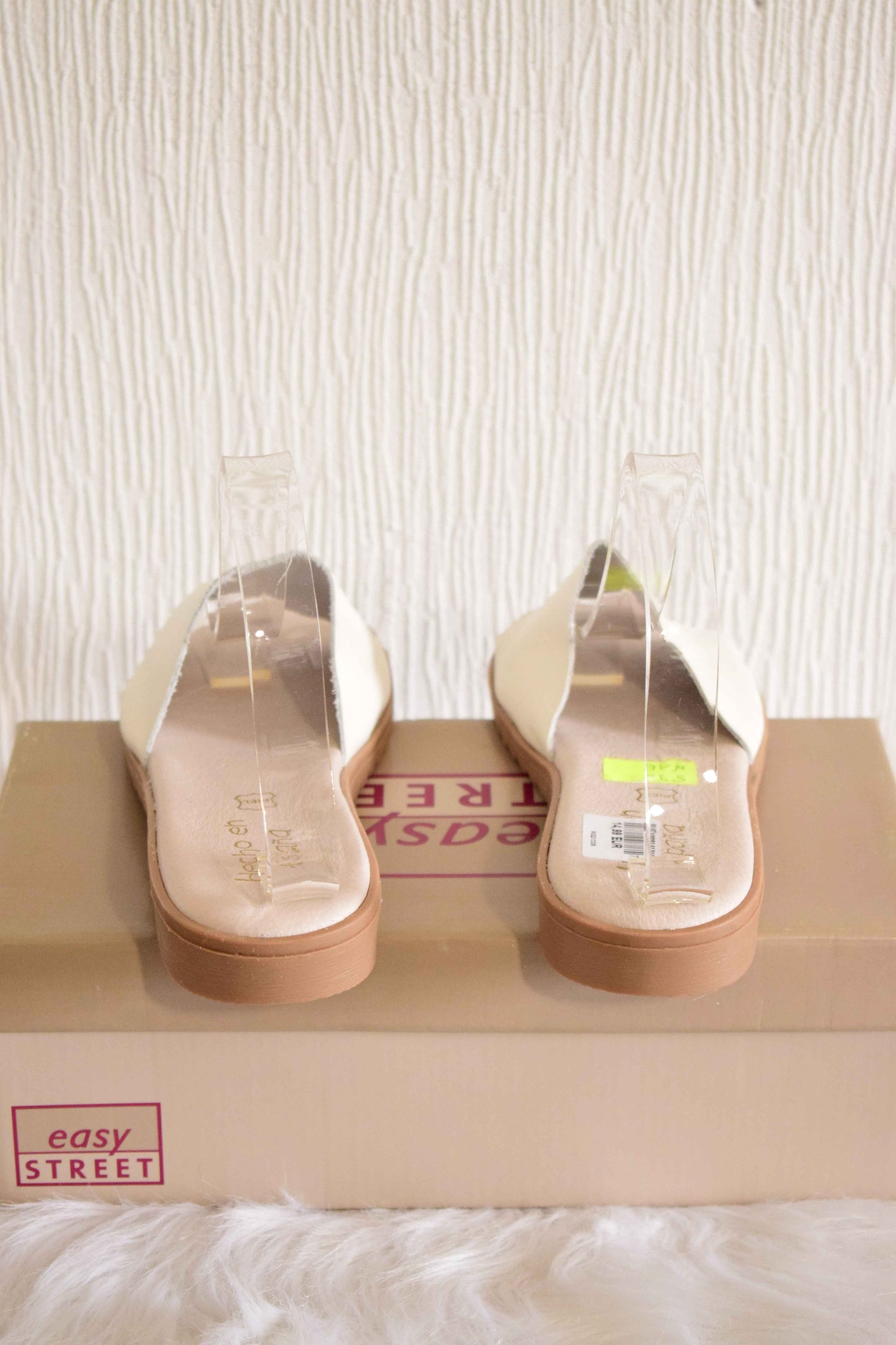 Mules Minimalistes Blanc Cassé / Hielo en Cuir Napa 41