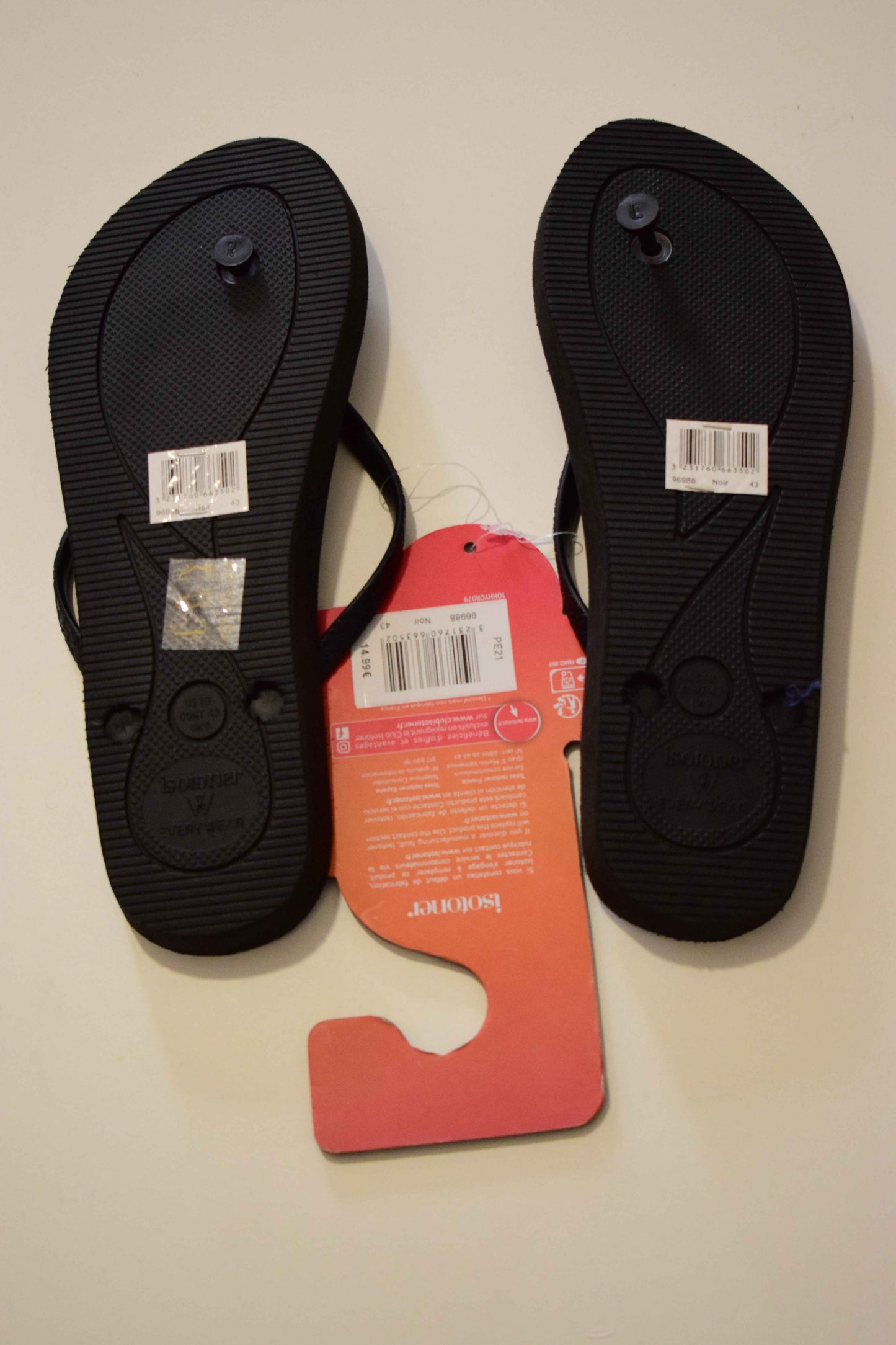 Tongs Isotoner Essential Noir