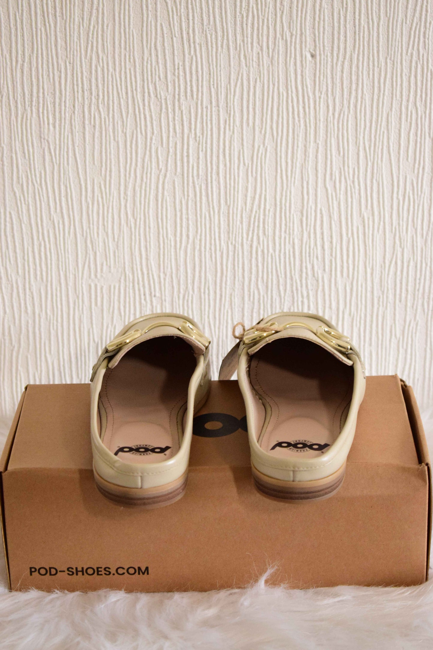 Mules Mocassins Femme en Cuir Nude/Beige – POD Mila 39