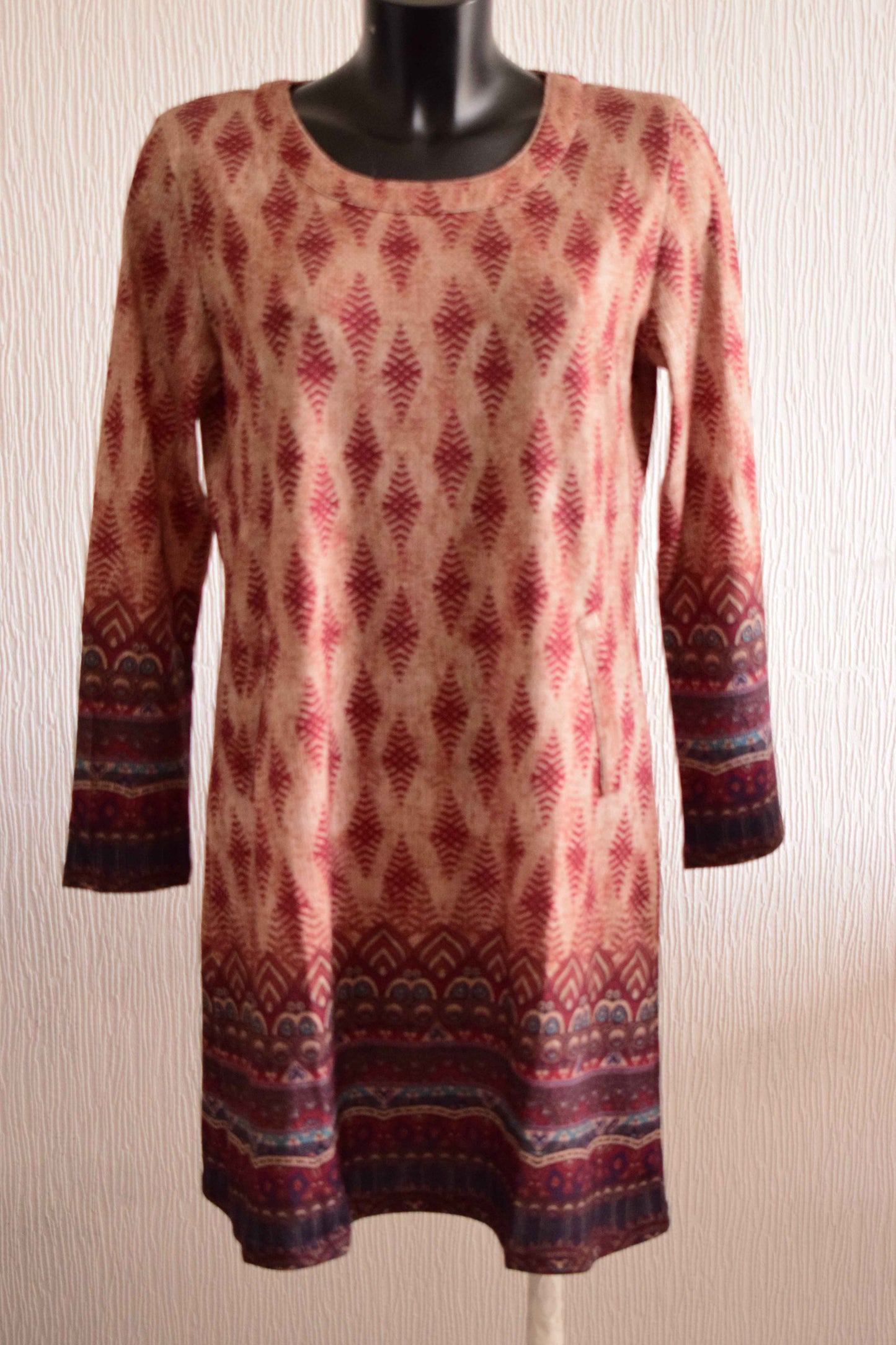 Robe Tunique Ethnique à Motifs Géométriques
