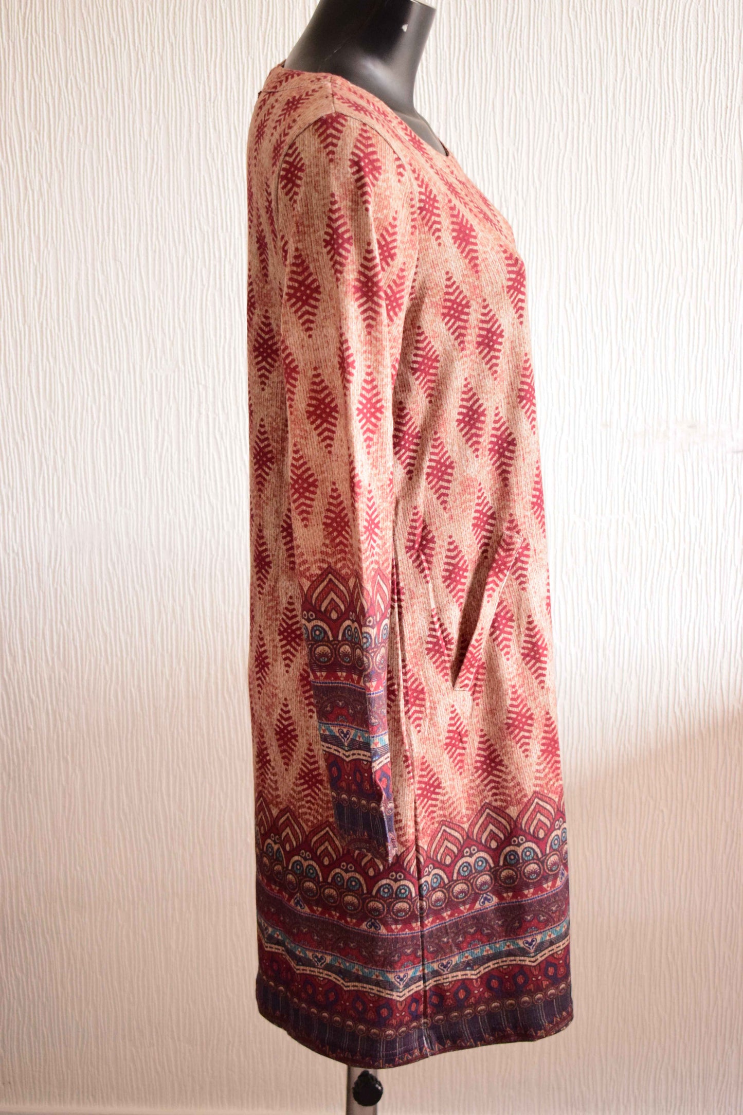 Robe Tunique Ethnique à Motifs Géométriques
