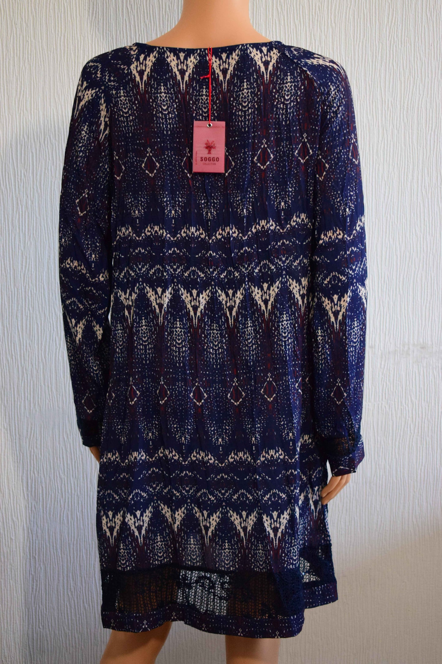 Robe femme Soggo – Imprimé ikat bleu – Taille L