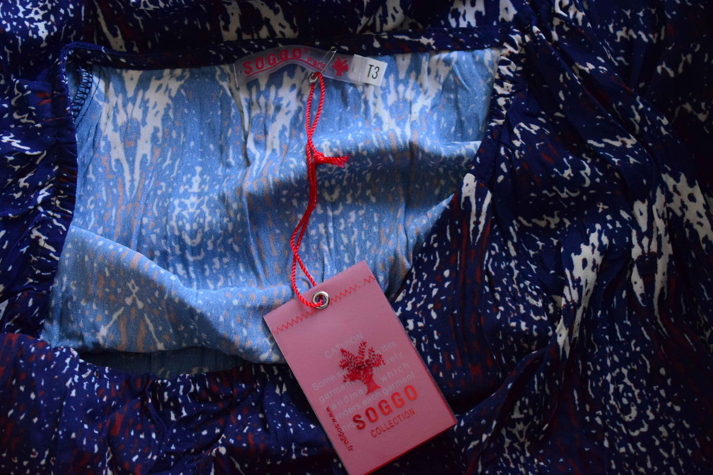 Robe femme Soggo – Imprimé ikat bleu – Taille L