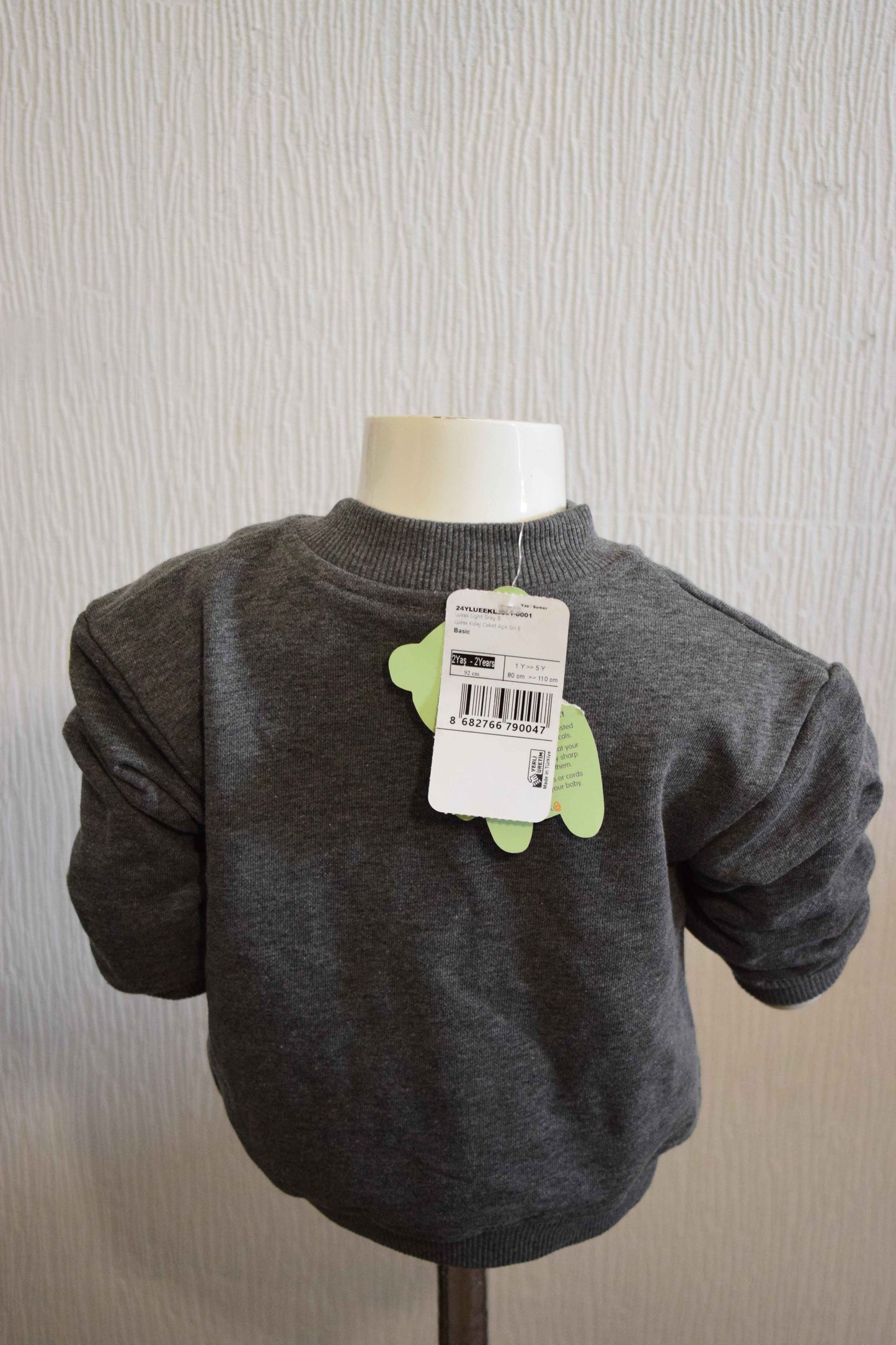 Veste teddy enfant Luess – Gris chiné – 2 ans