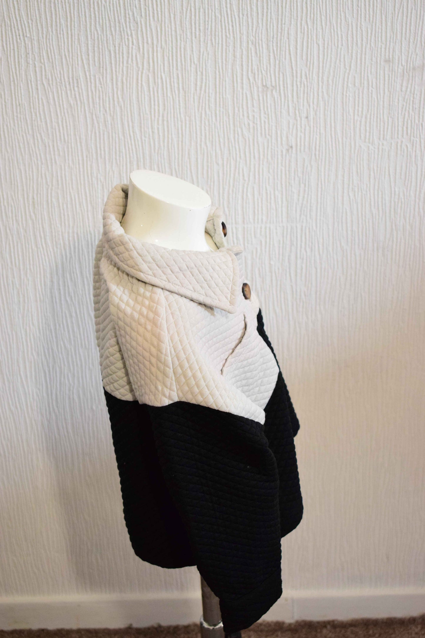 Surchemise Matelassée Bicolore Beige et Noir