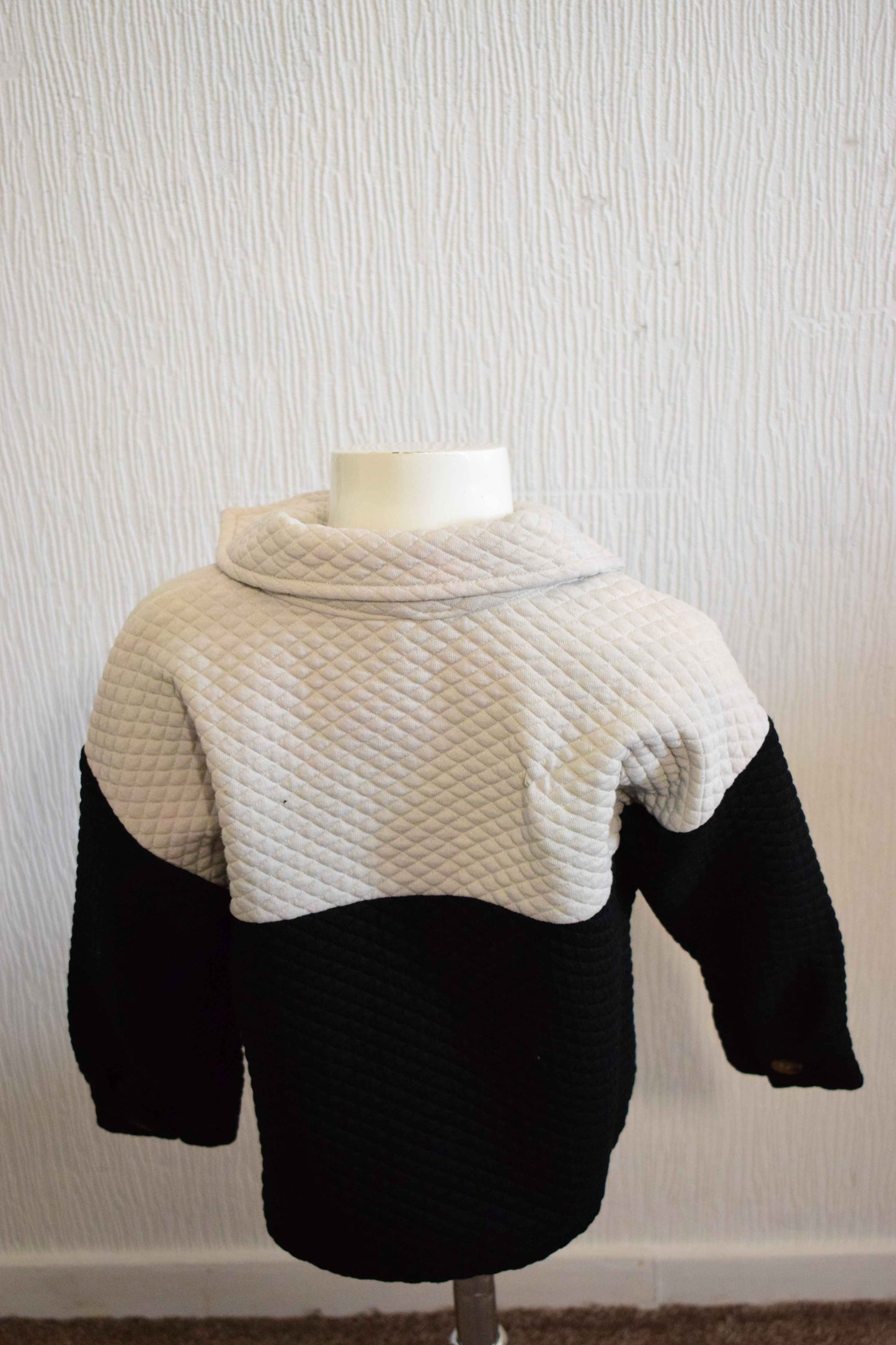 Surchemise Matelassée Bicolore Beige et Noir