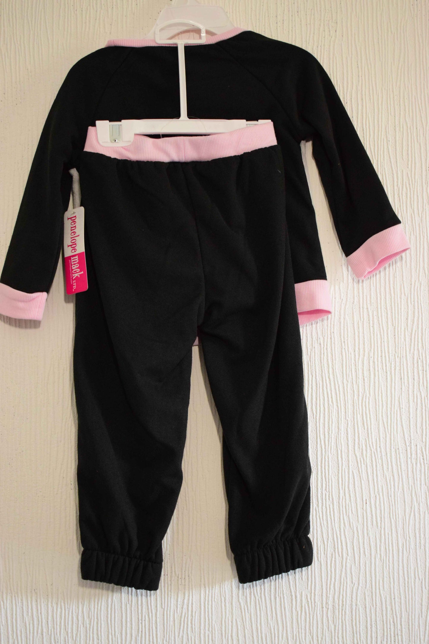 Pyjama 2 Pièces Panda Noir, Blanc et Rose 2 Ans