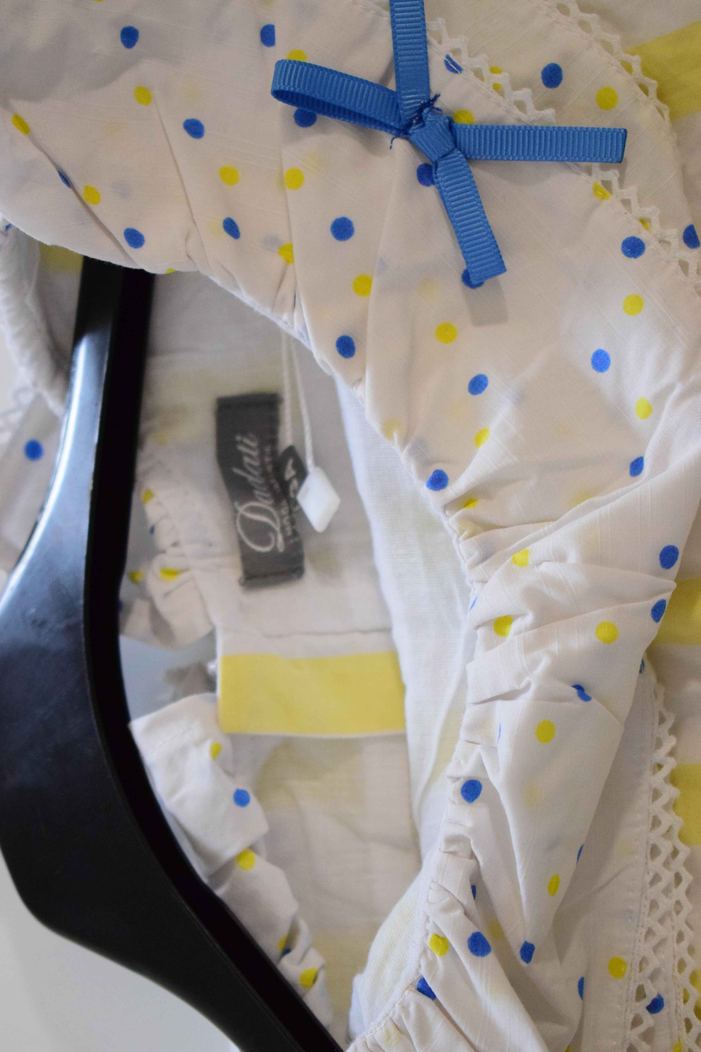 Robe d'été blanche et jaune à rayures avec grand col Claudine pour fillette 3 Ans