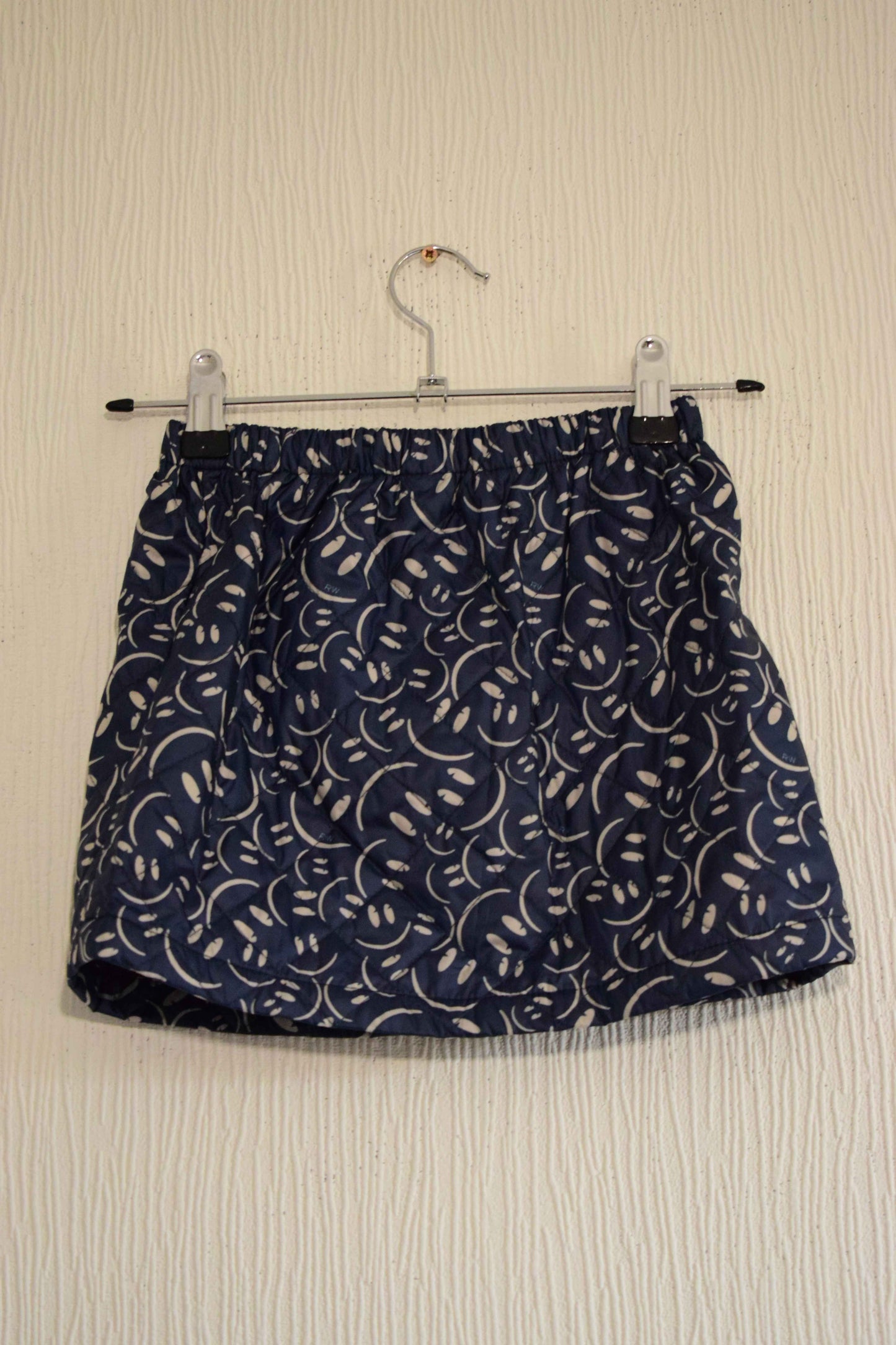 Mini Jupe matelassée bleue à motifs smileys pour fille S