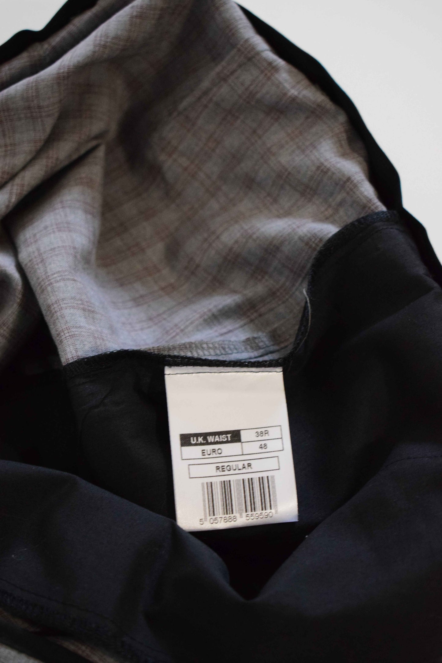 Pantalon de costume ajusté à carreaux gris - Limehaus 48