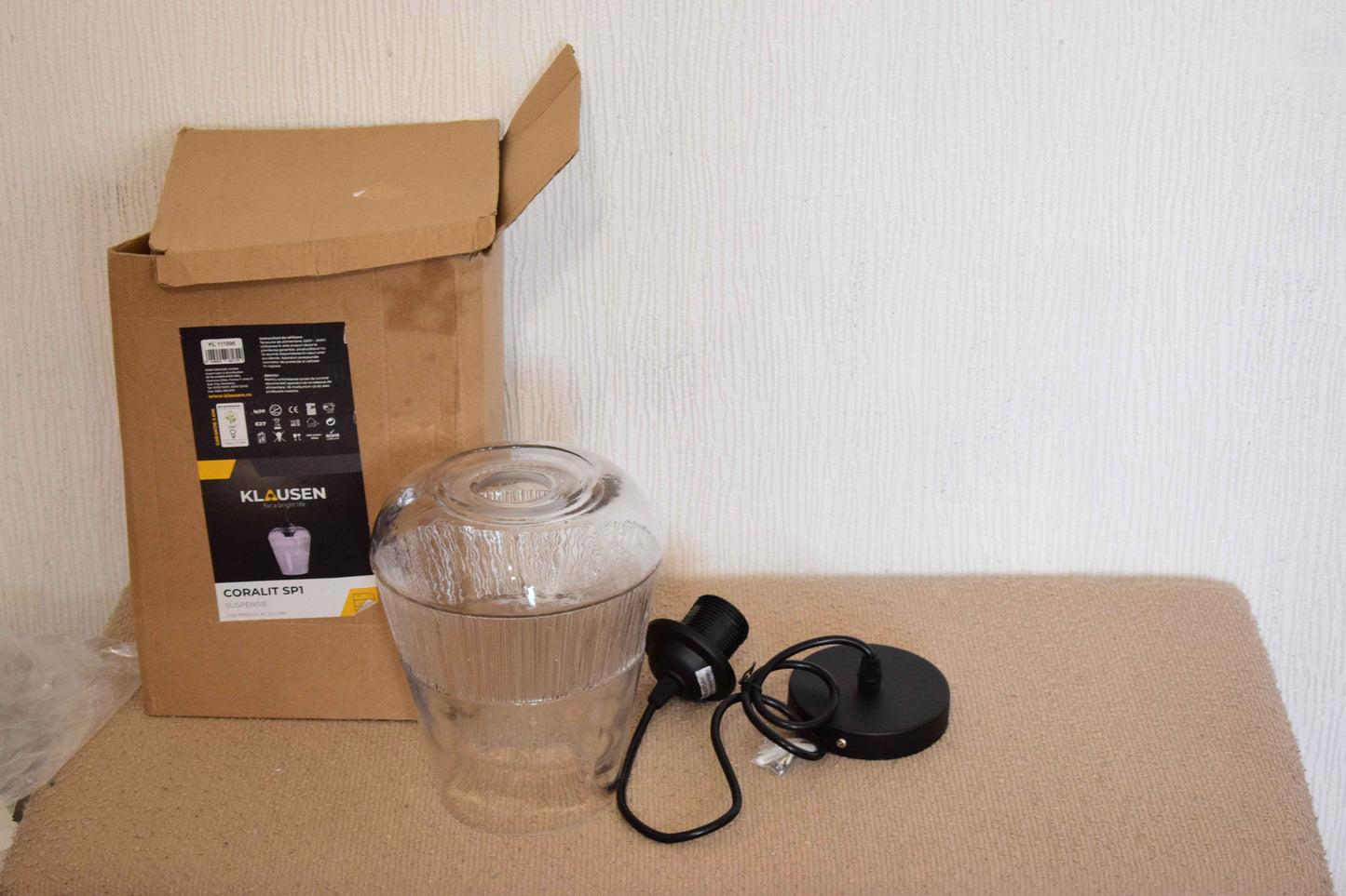 Suspension globe verre transparent – Klausen Coralit SP1